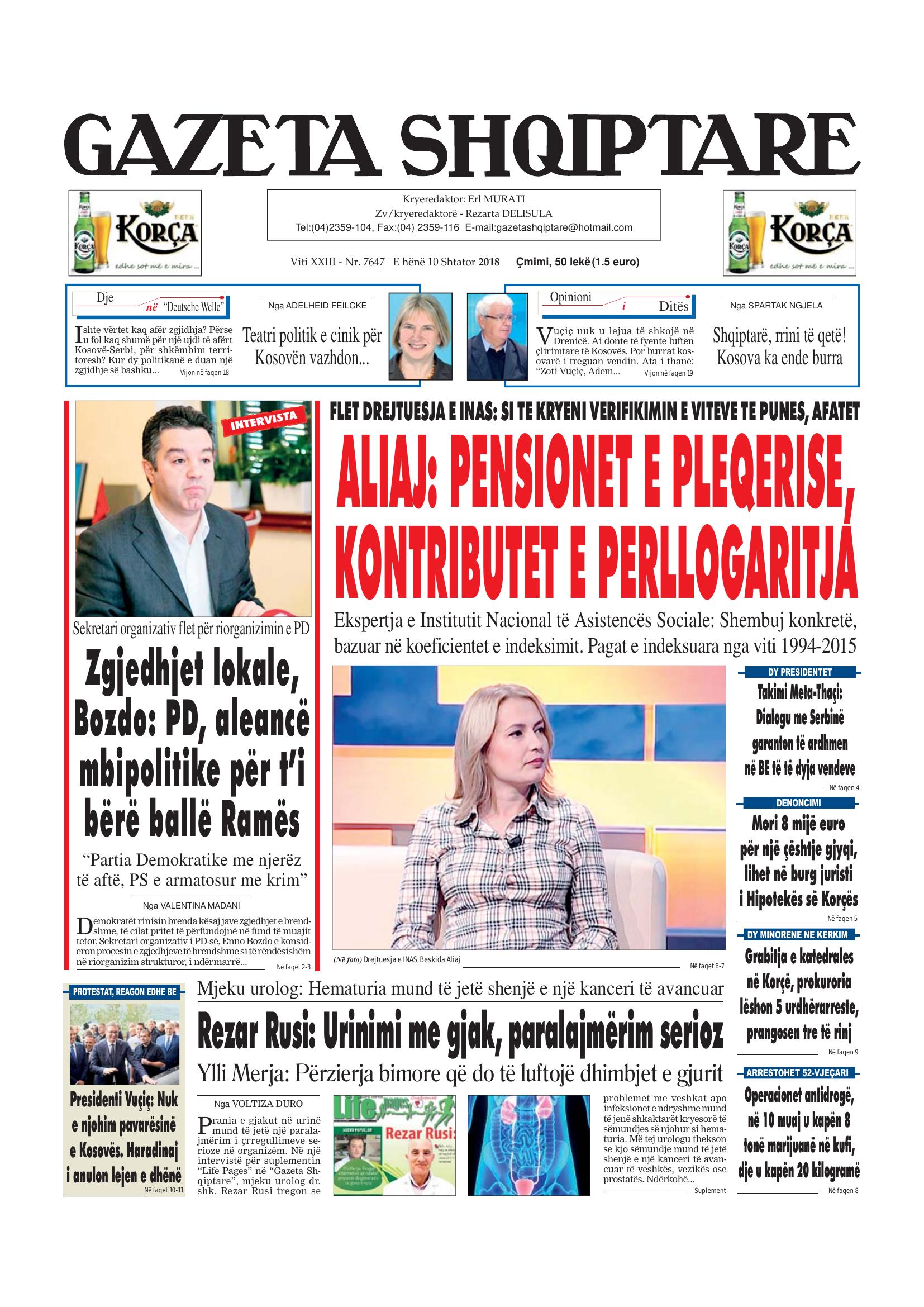 Gazeta Shqiptare 2018-09-10