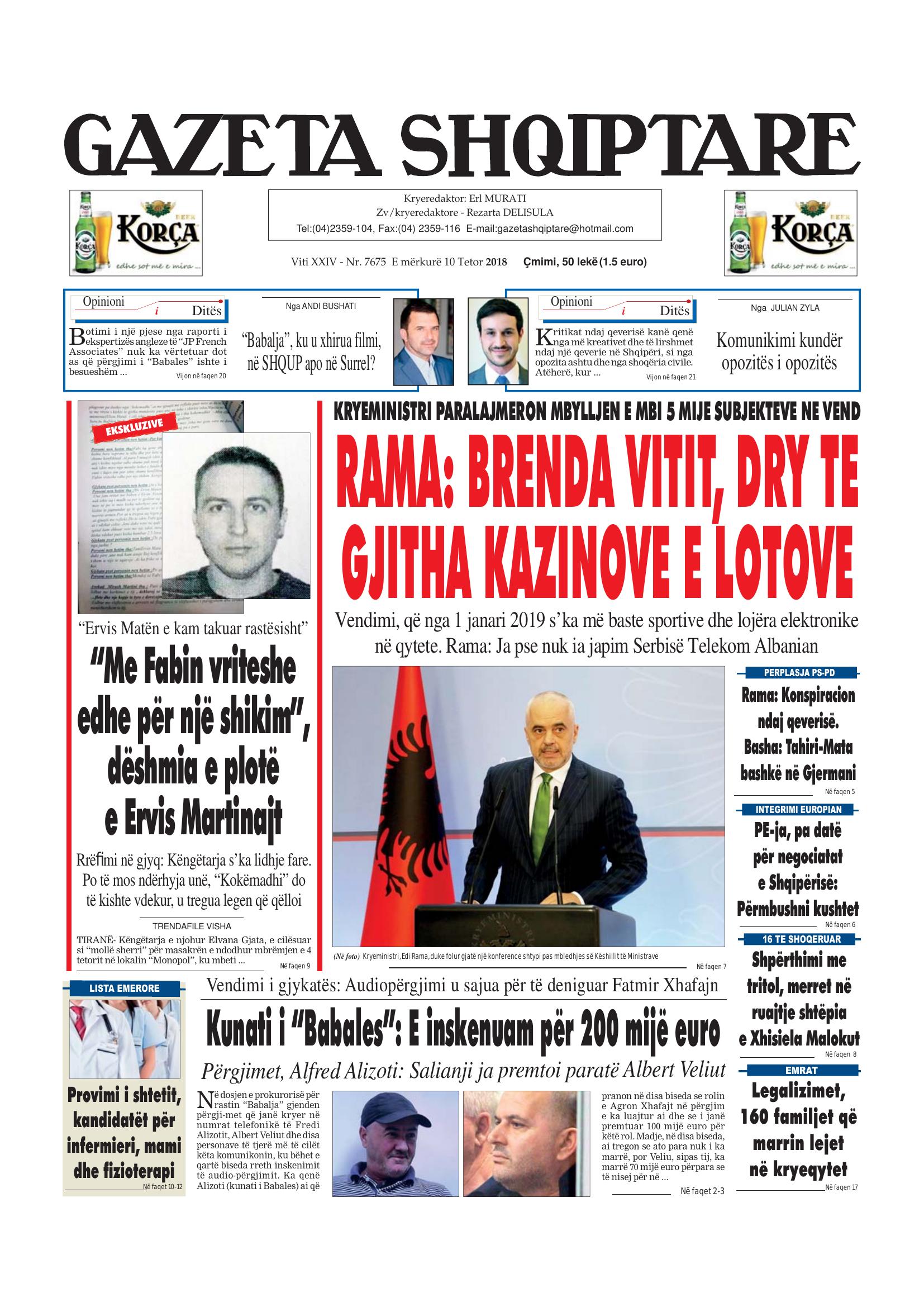 Gazeta Shqiptare 2018-10-10