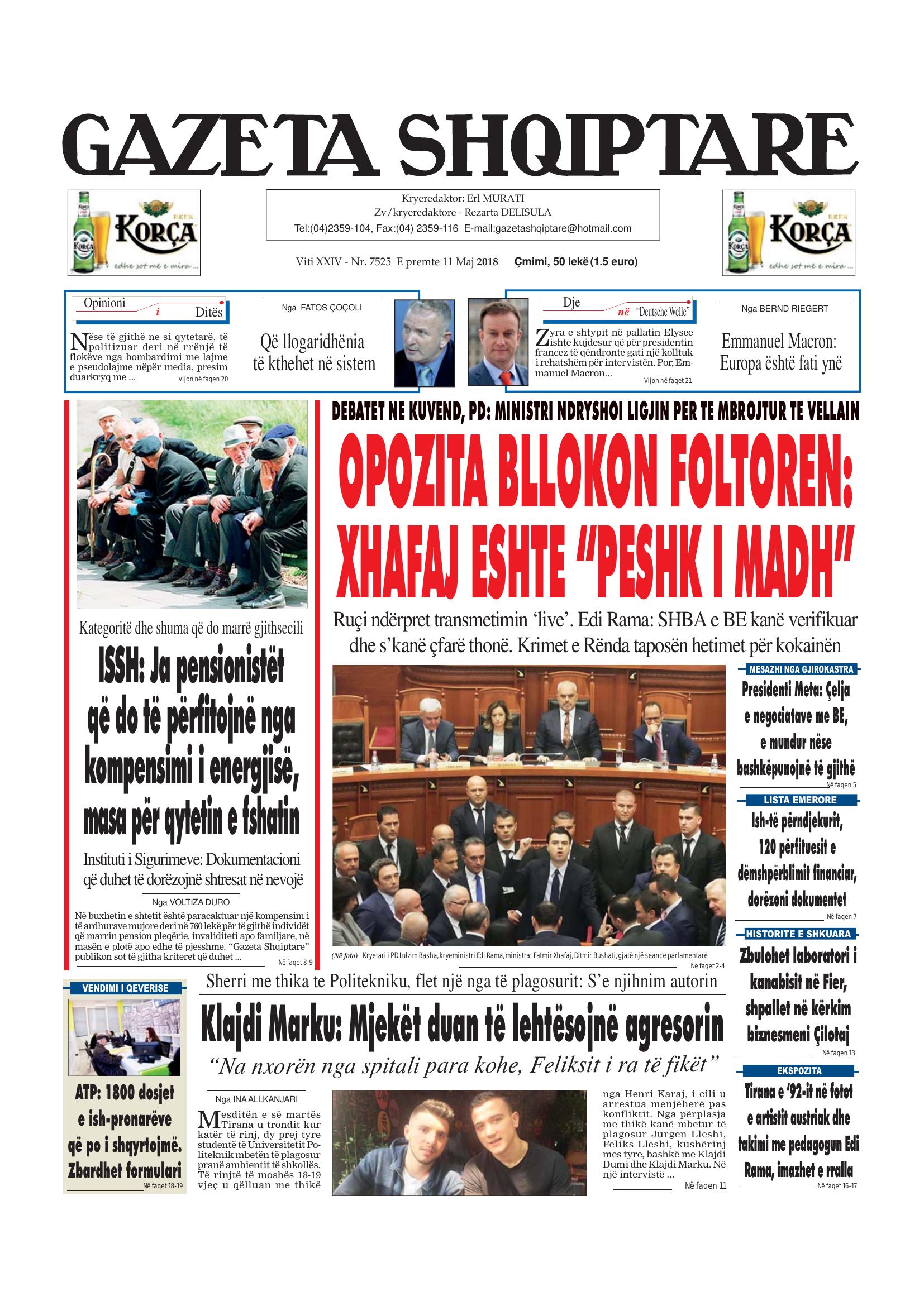 Gazeta Shqiptare 2018-05-11