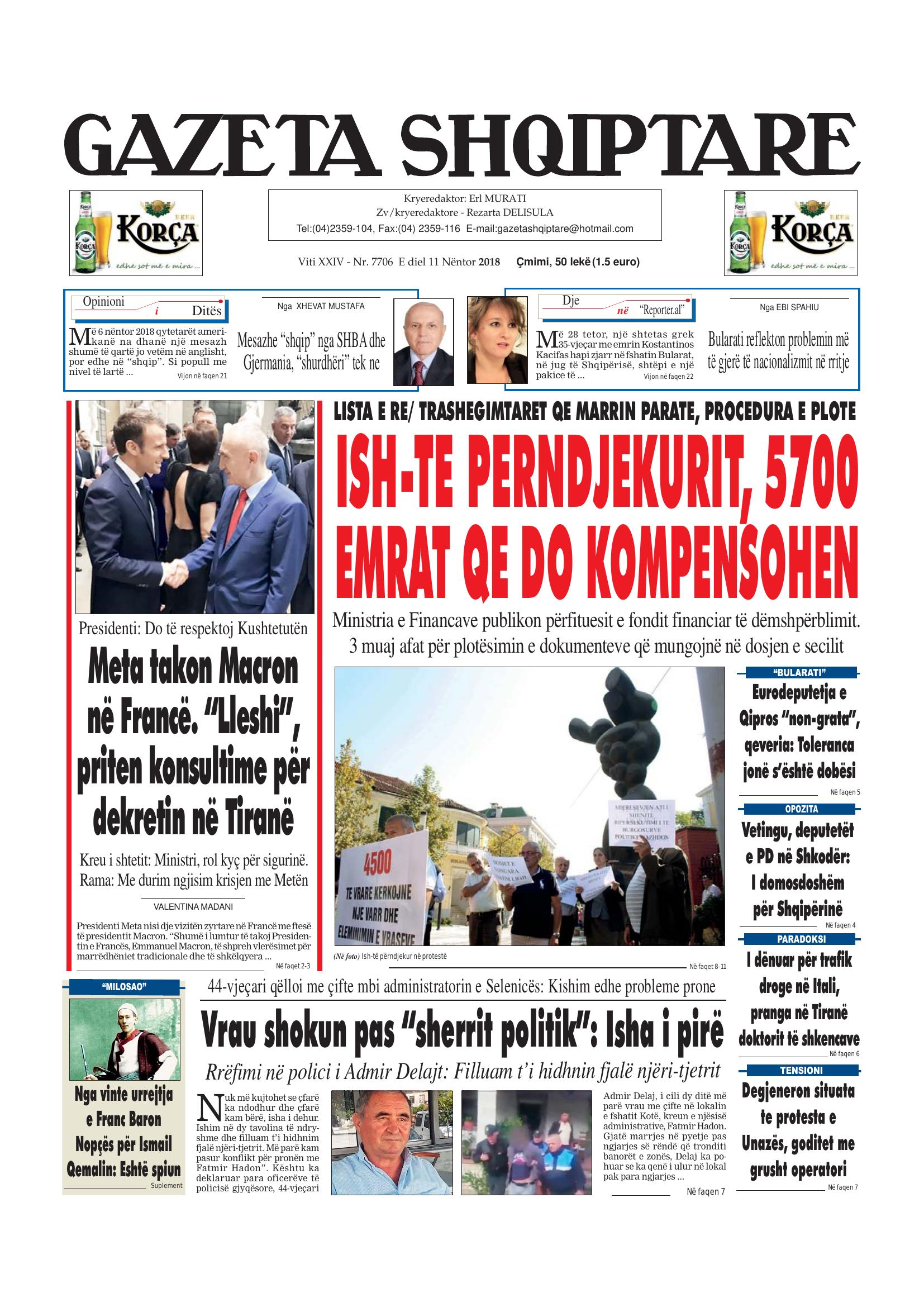 Gazeta Shqiptare 2018-11-11