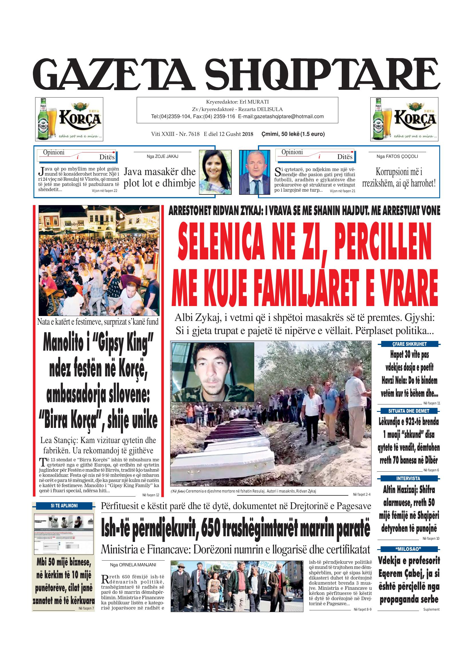 Gazeta Shqiptare 2018-08-12