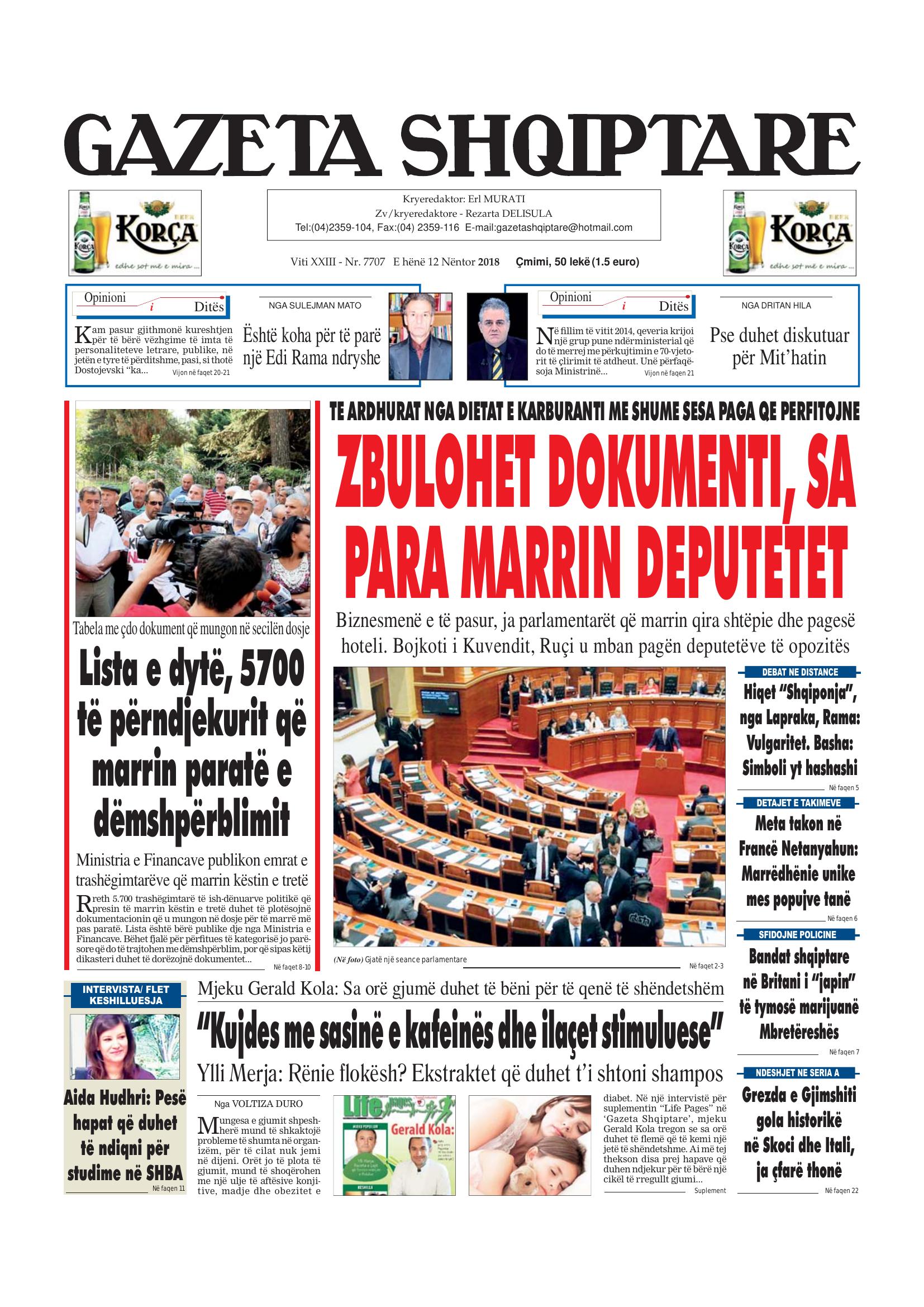 Gazeta Shqiptare 2018-11-12