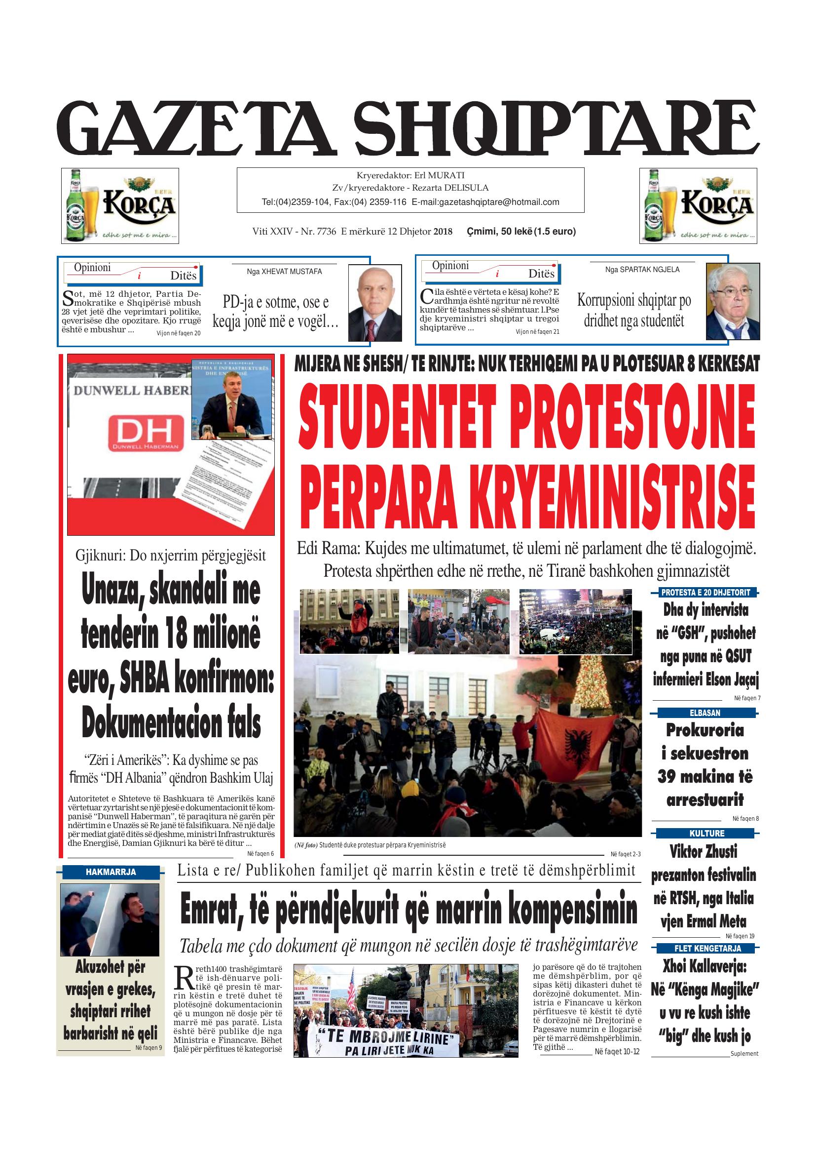 Gazeta Shqiptare 2018-12-12