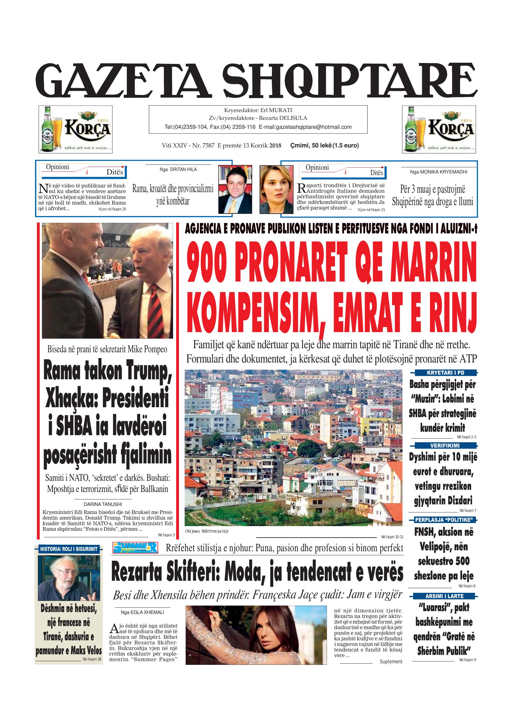 Gazeta Shqiptare 2018-07-13