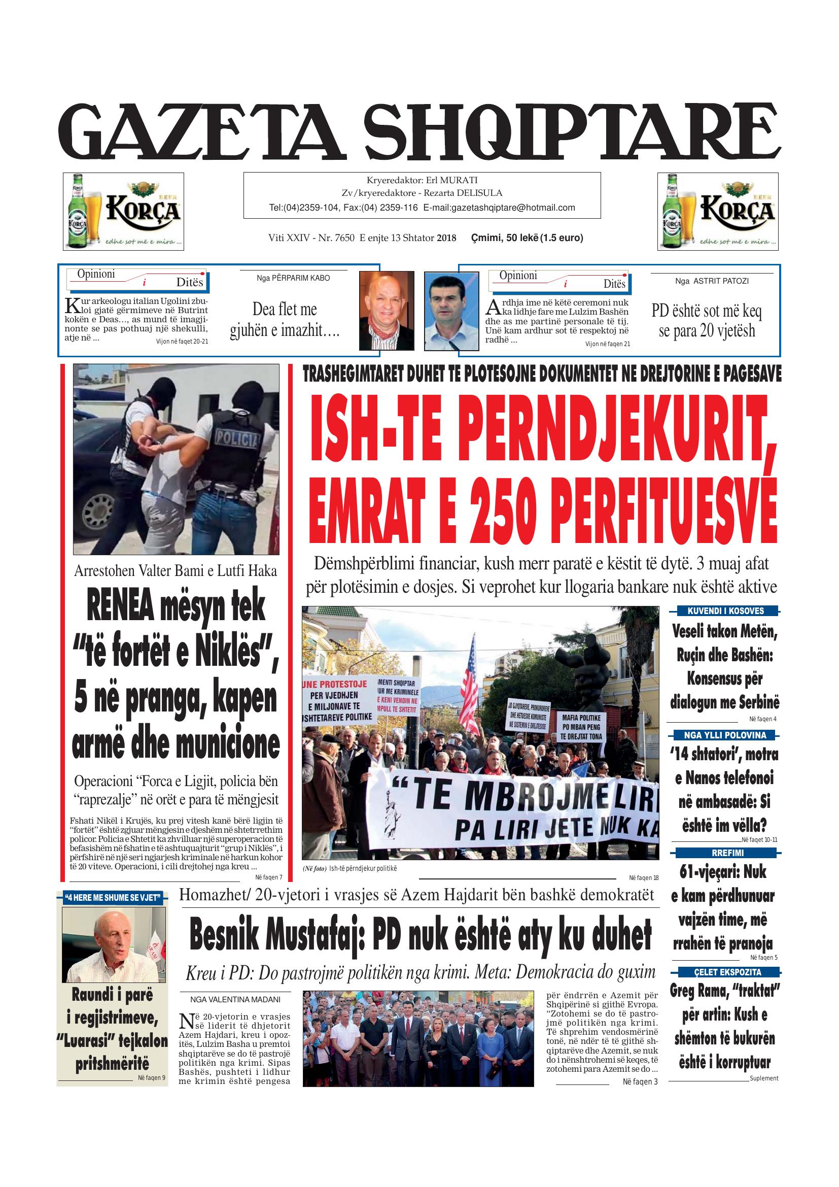 Gazeta Shqiptare 2018-09-13