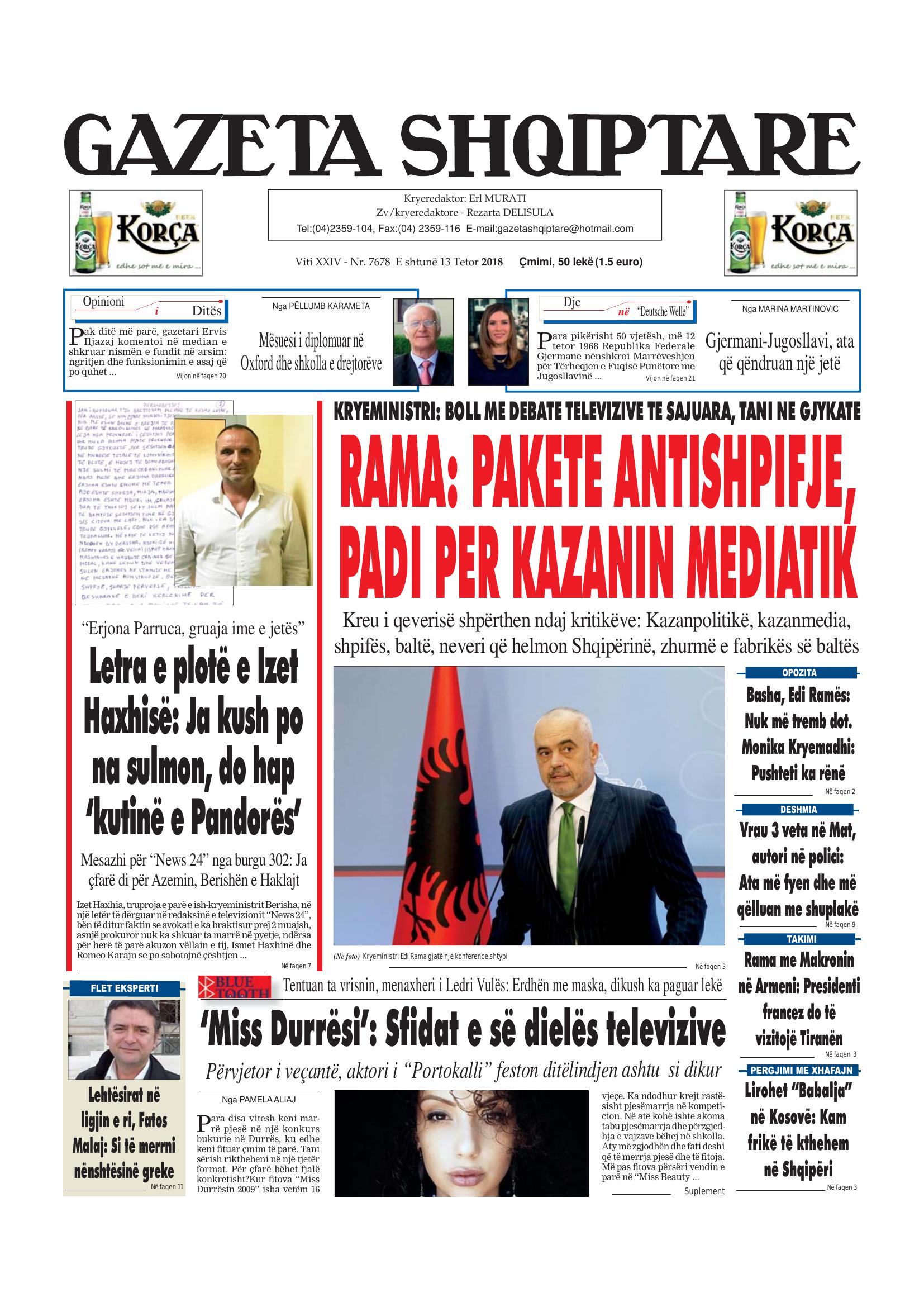 Gazeta Shqiptare 2018-10-13