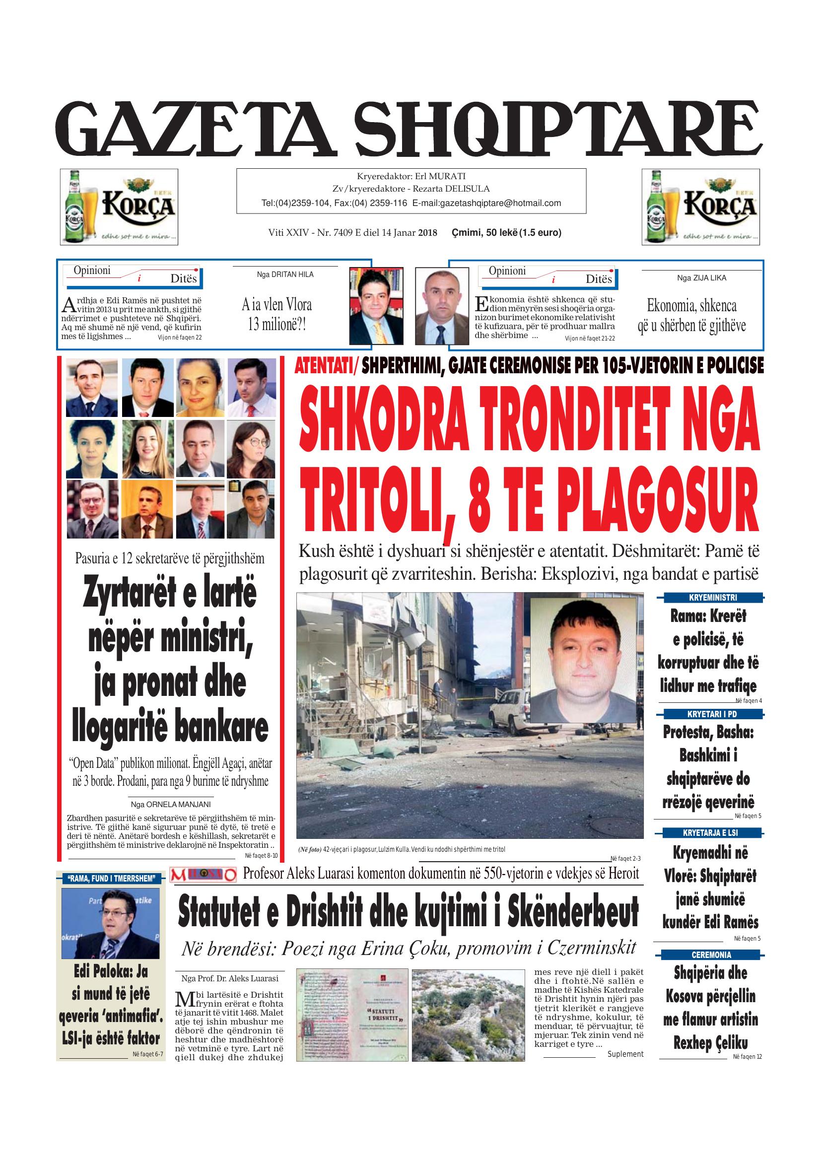 Gazeta Shqiptare 2018-01-14
