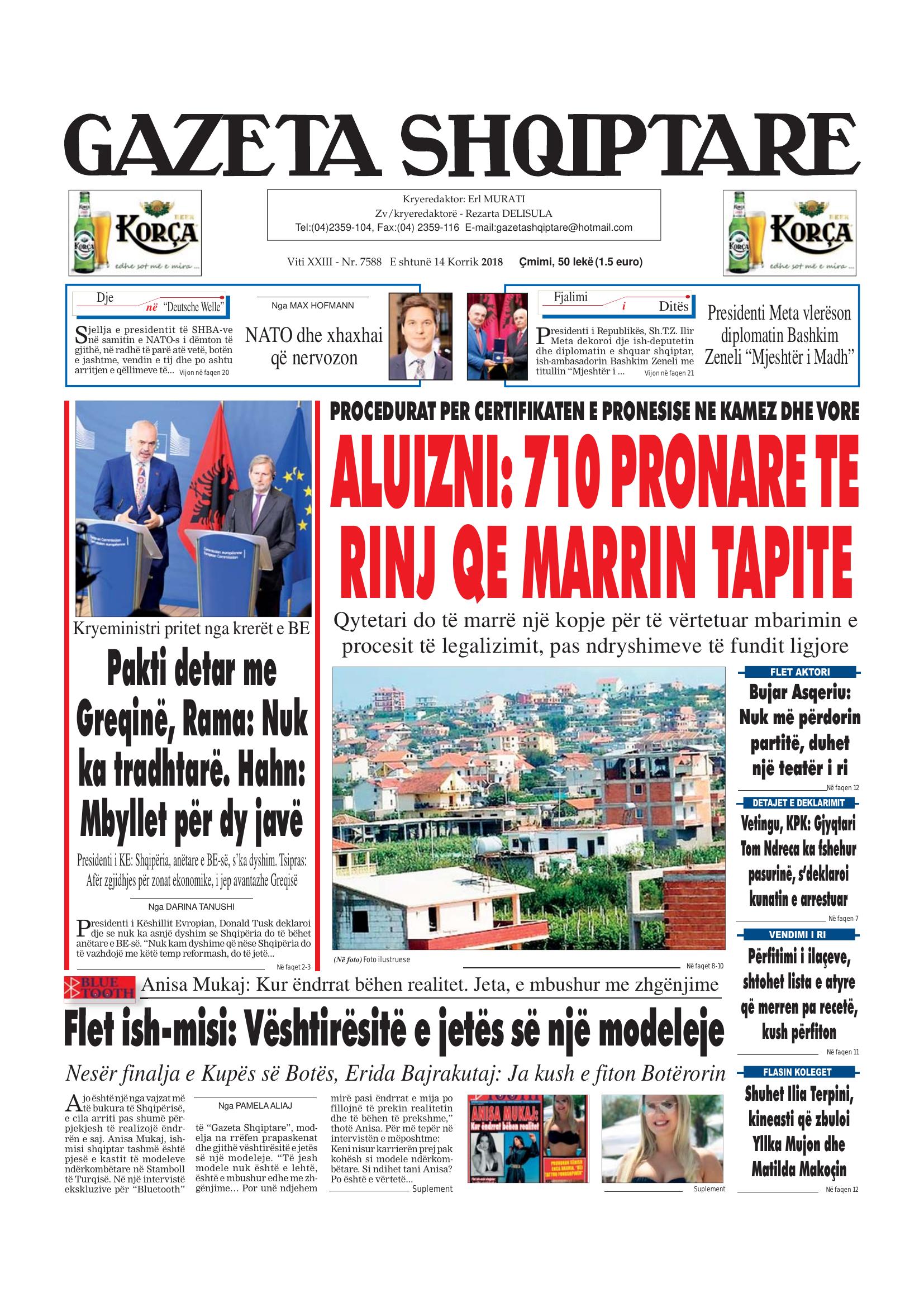Gazeta Shqiptare 2018-07-14