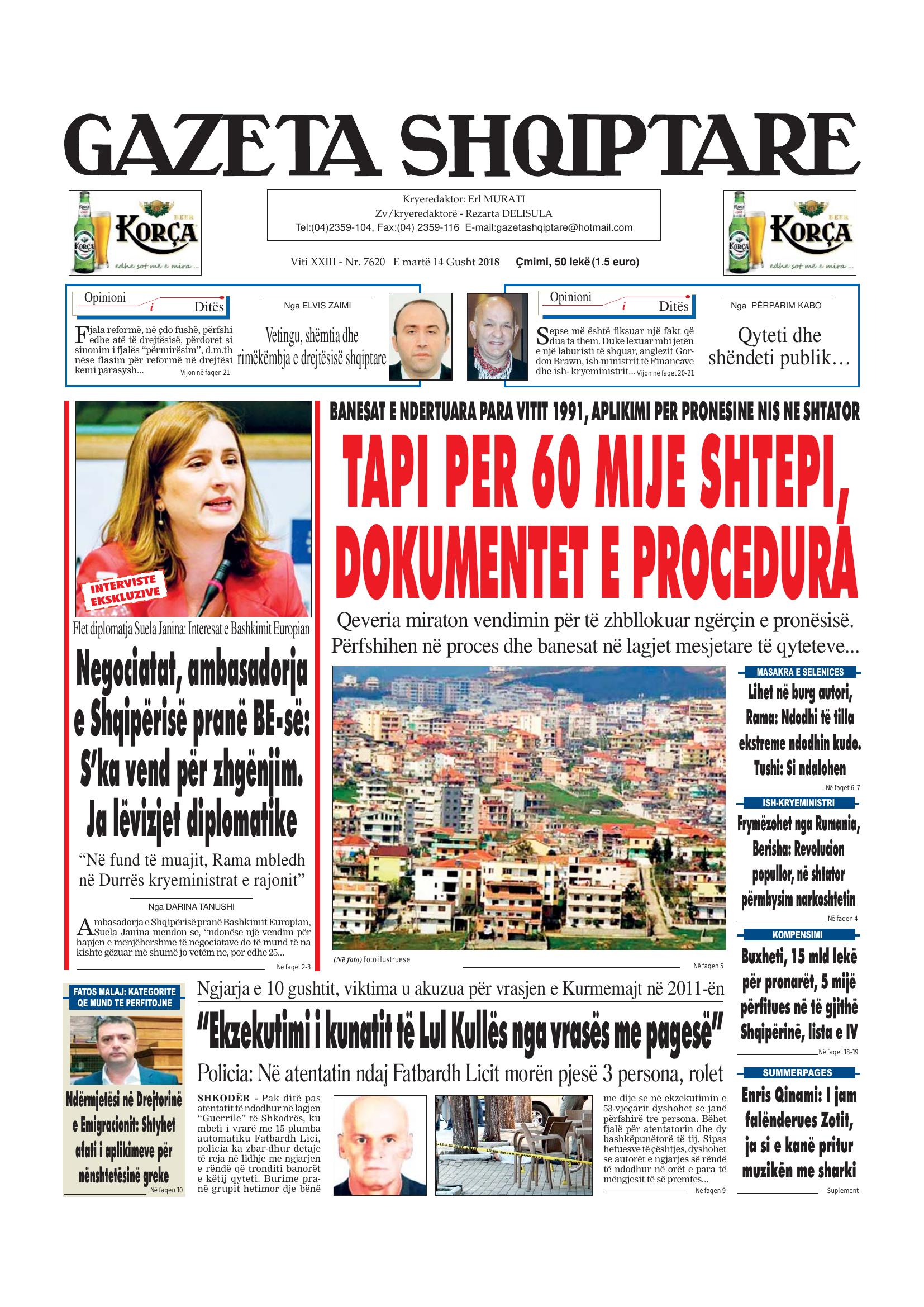 Gazeta Shqiptare 2018-08-14