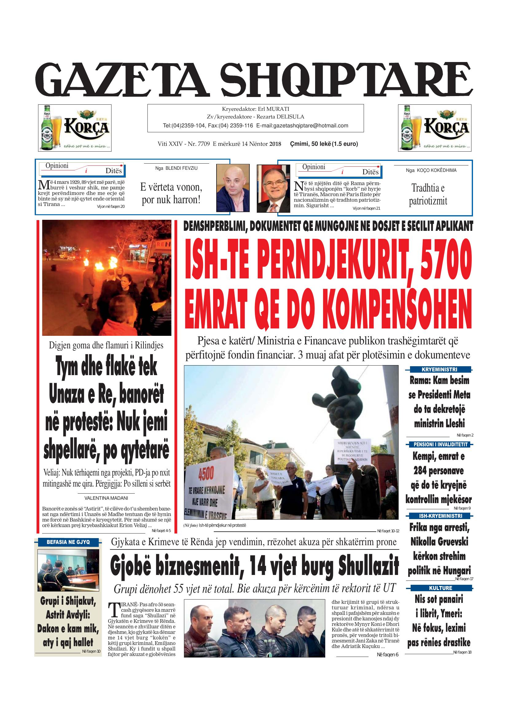 Gazeta Shqiptare 2018-11-14