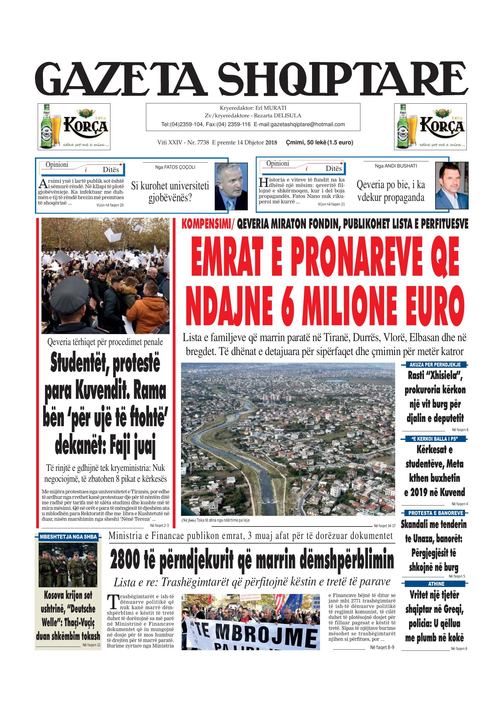Gazeta Shqiptare 2018-12-14
