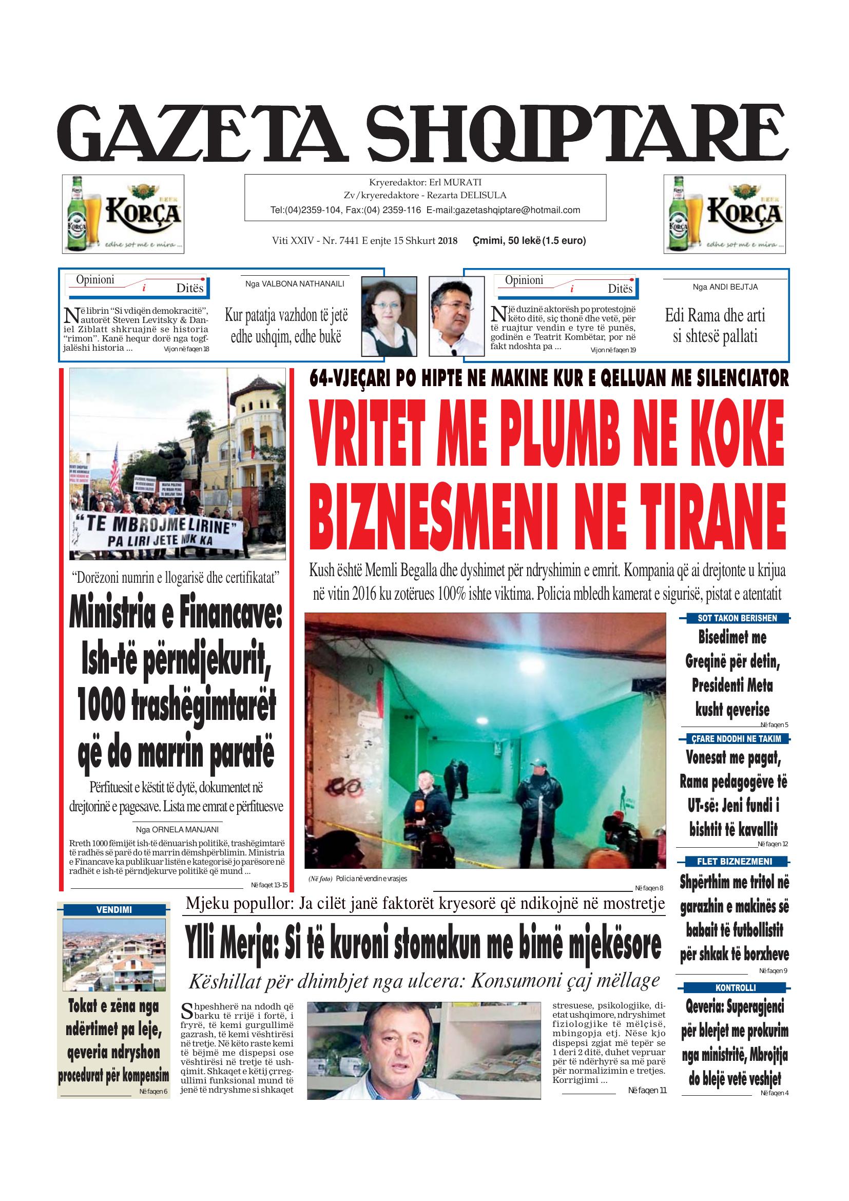 Gazeta Shqiptare 2018-02-15