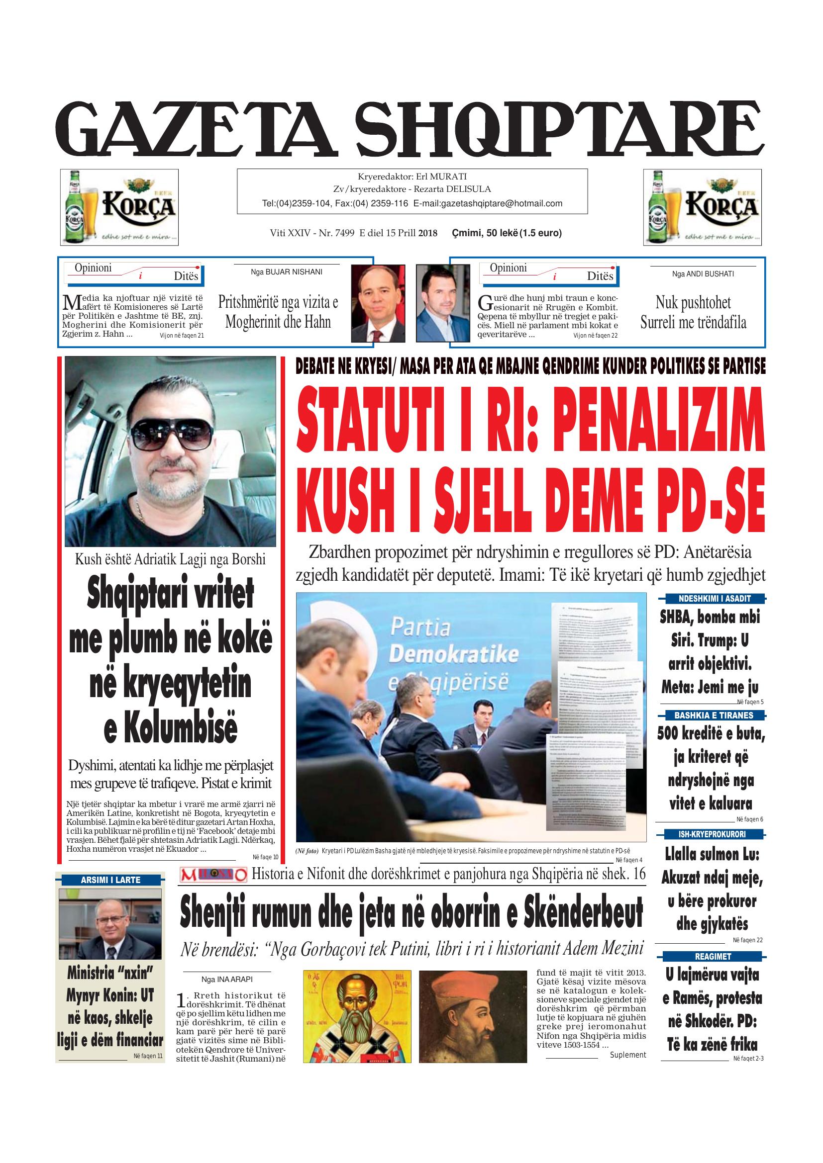 Gazeta Shqiptare 2018-04-15