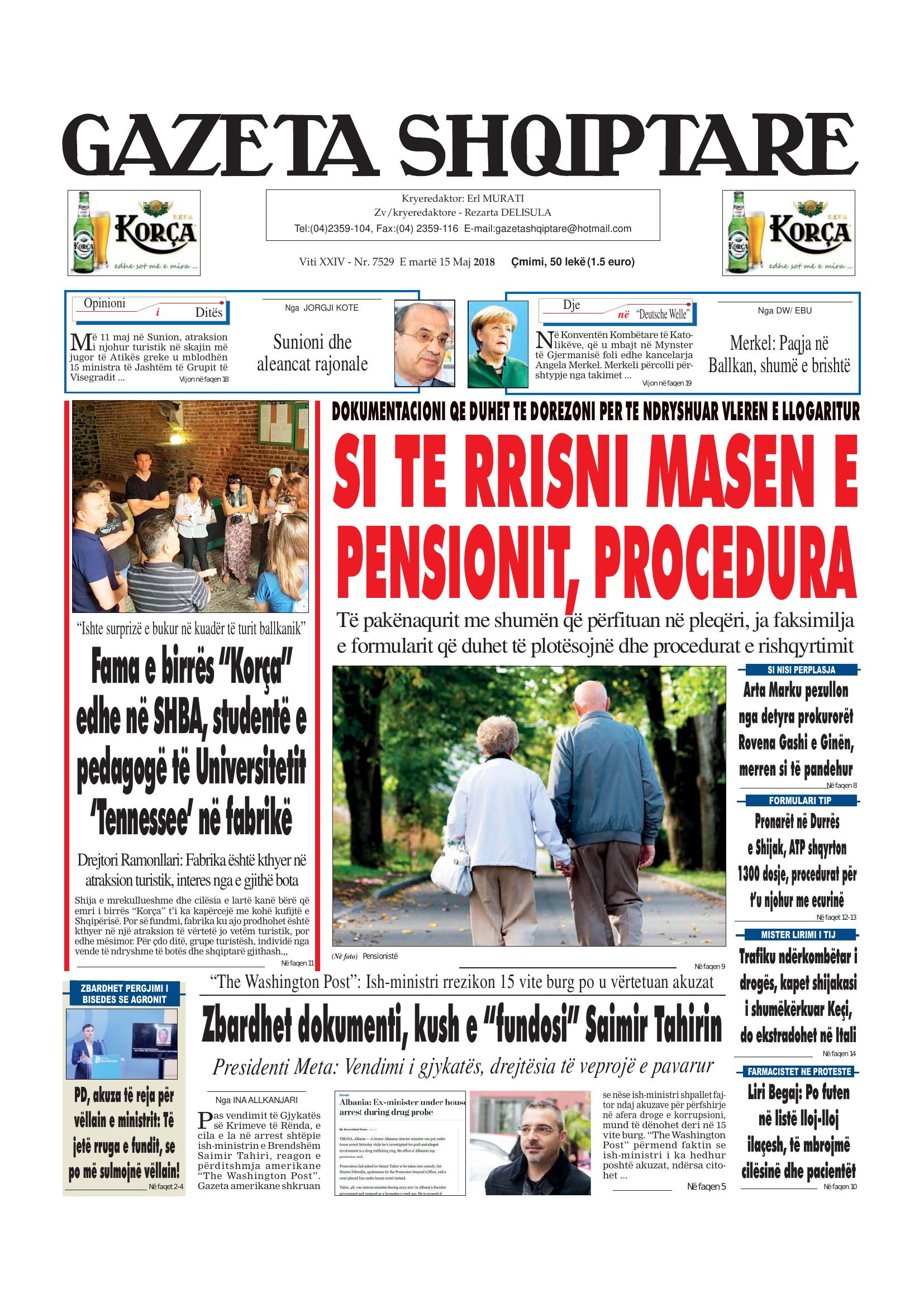 Gazeta Shqiptare 2018-05-15