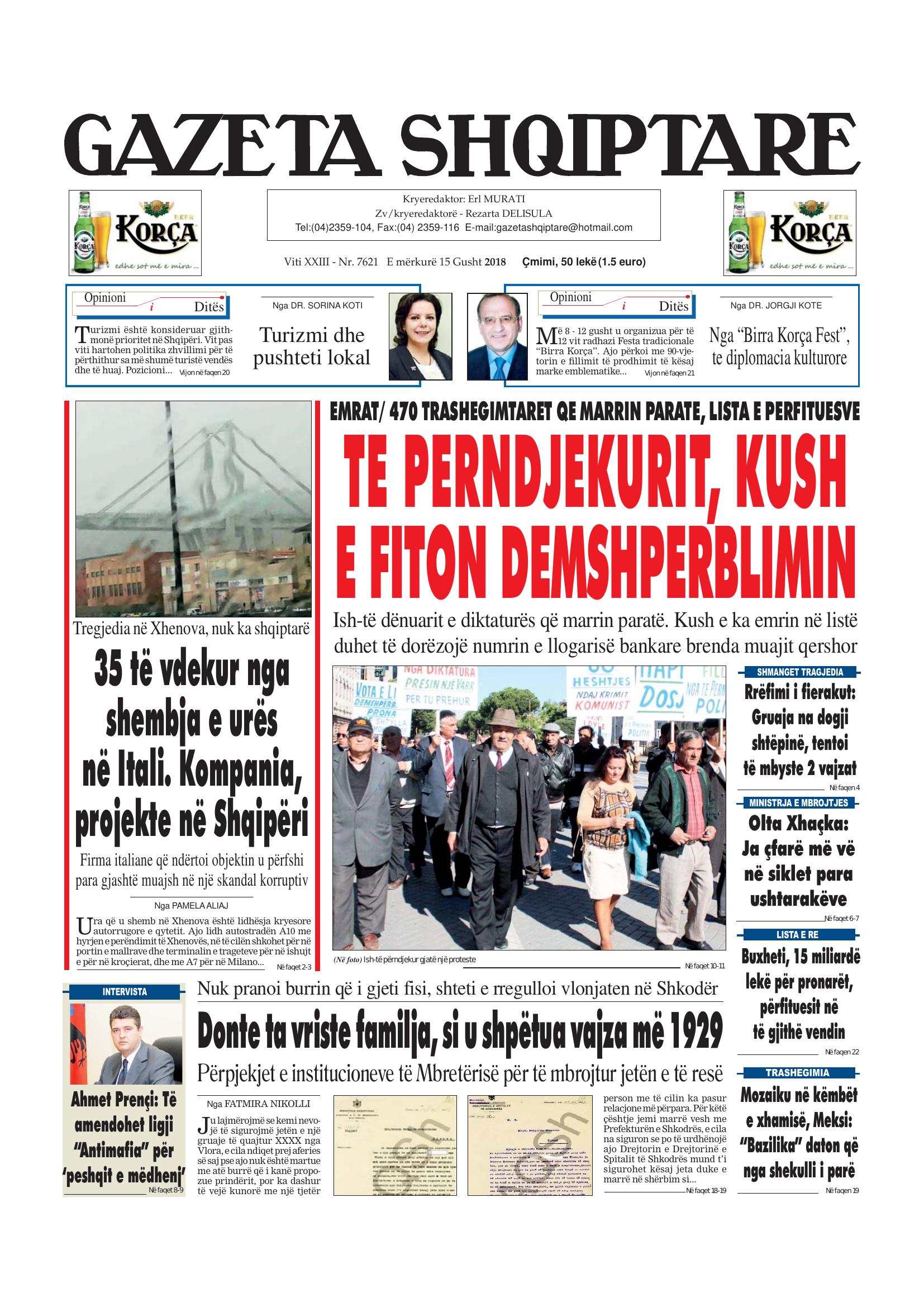 Gazeta Shqiptare 2018-08-15
