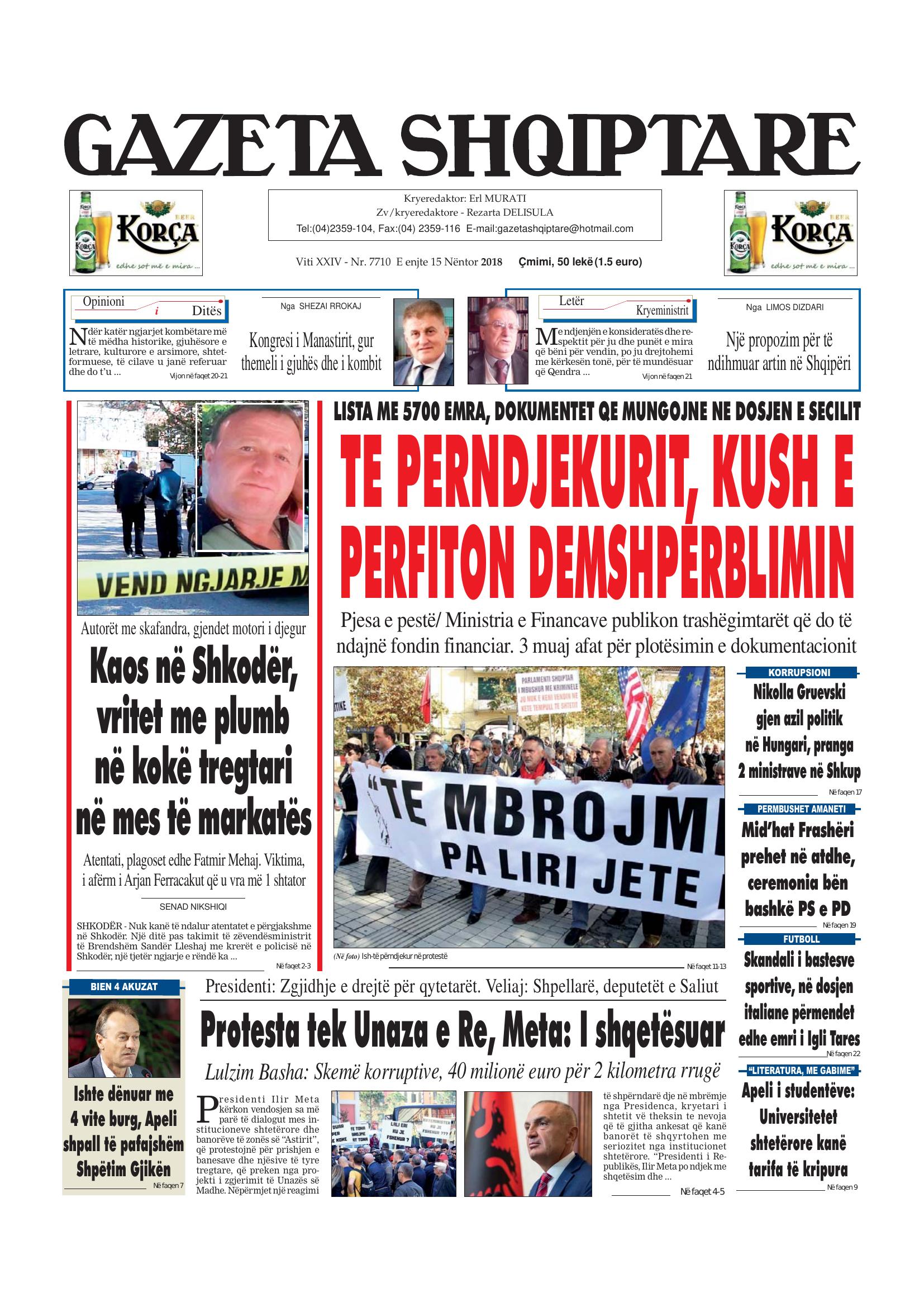 Gazeta Shqiptare 2018-11-15