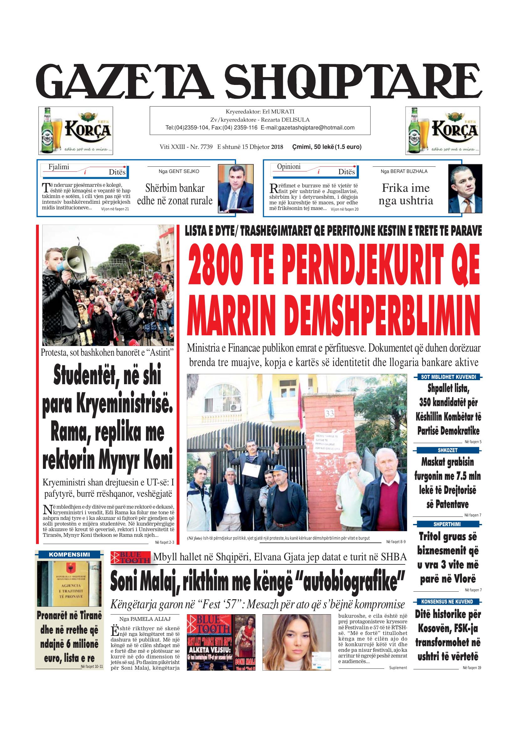 Gazeta Shqiptare 2018-12-15