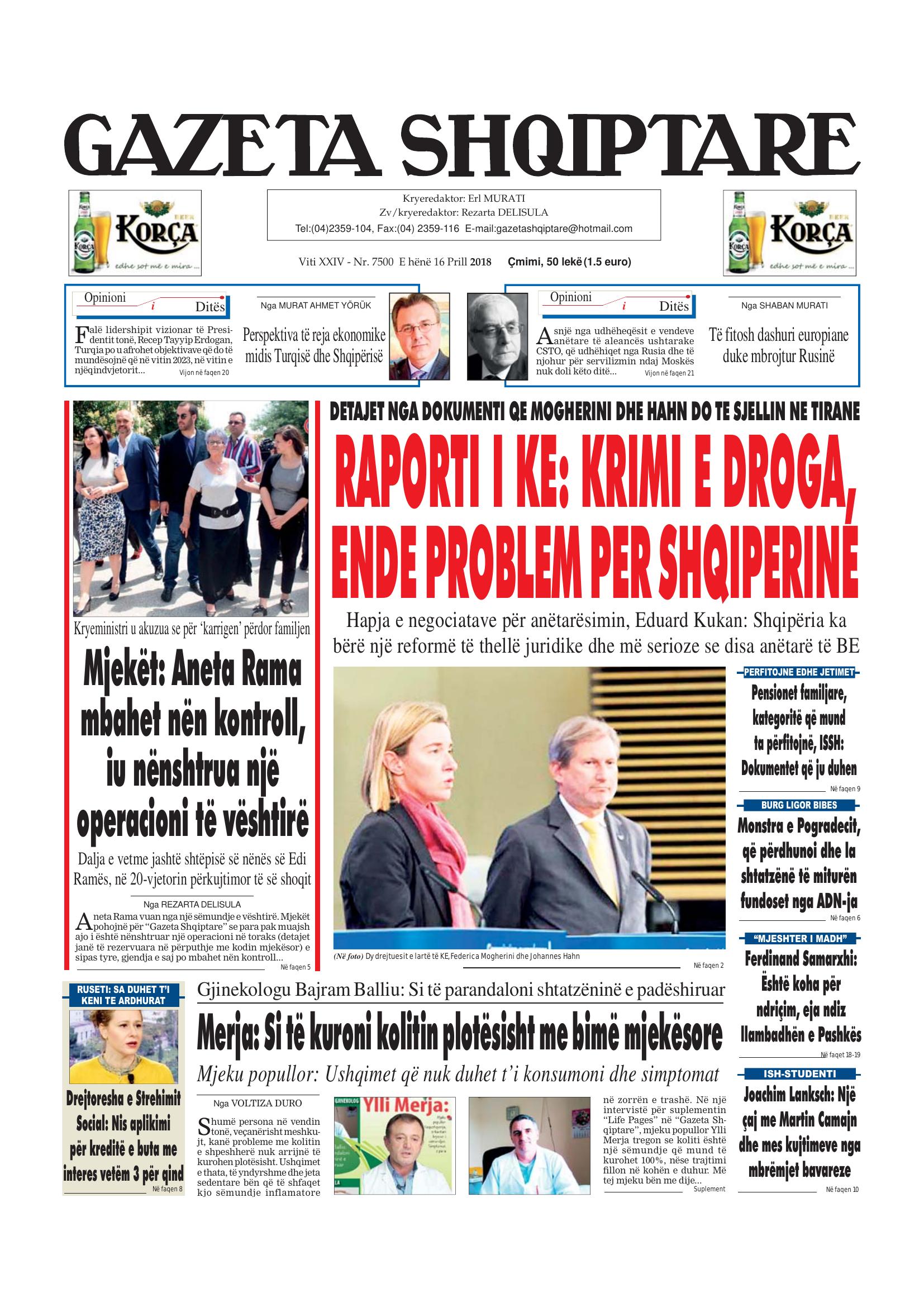 Gazeta Shqiptare 2018-04-16