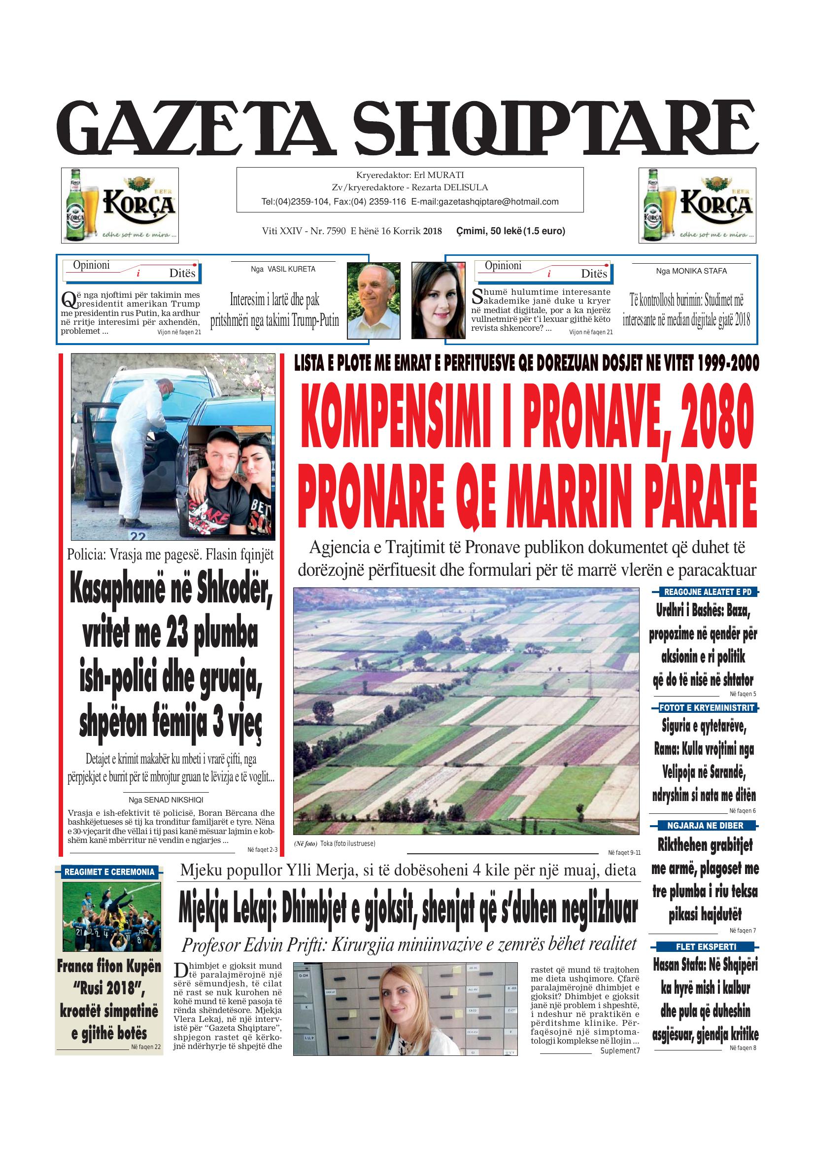 Gazeta Shqiptare 2018-07-16