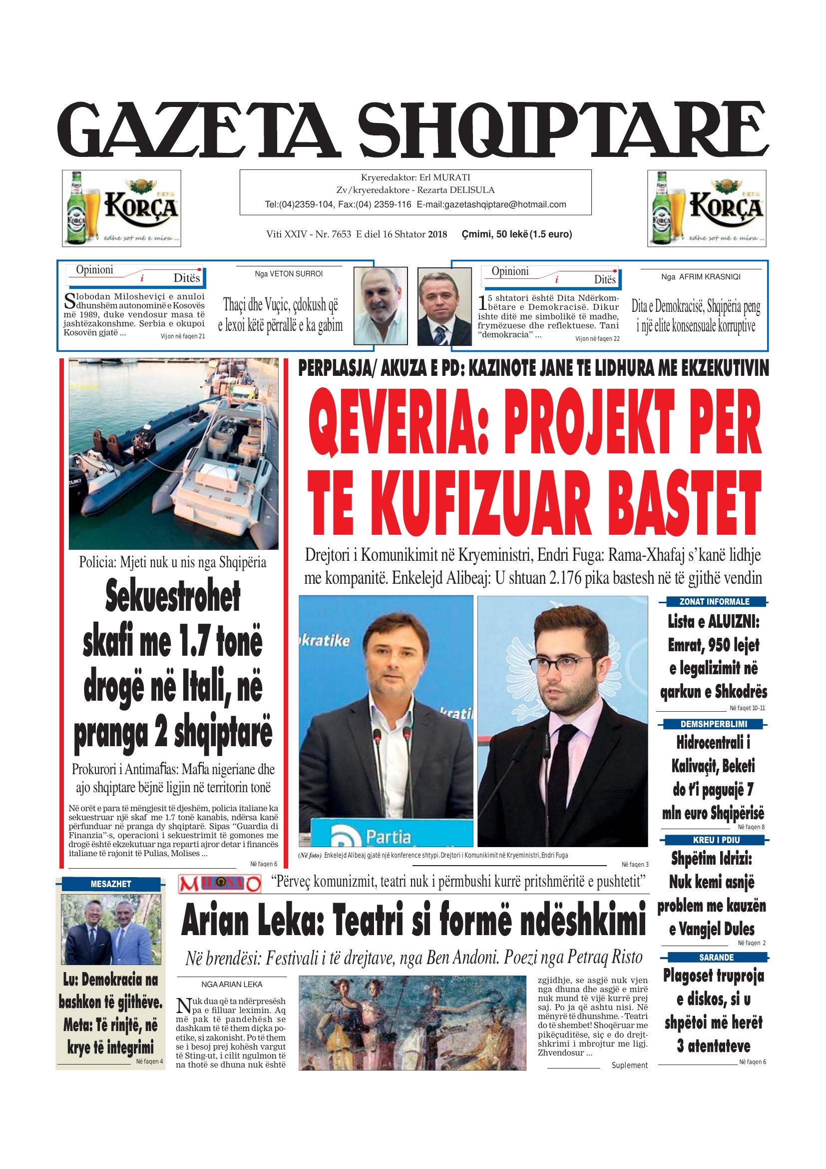 Gazeta Shqiptare 2018-09-16