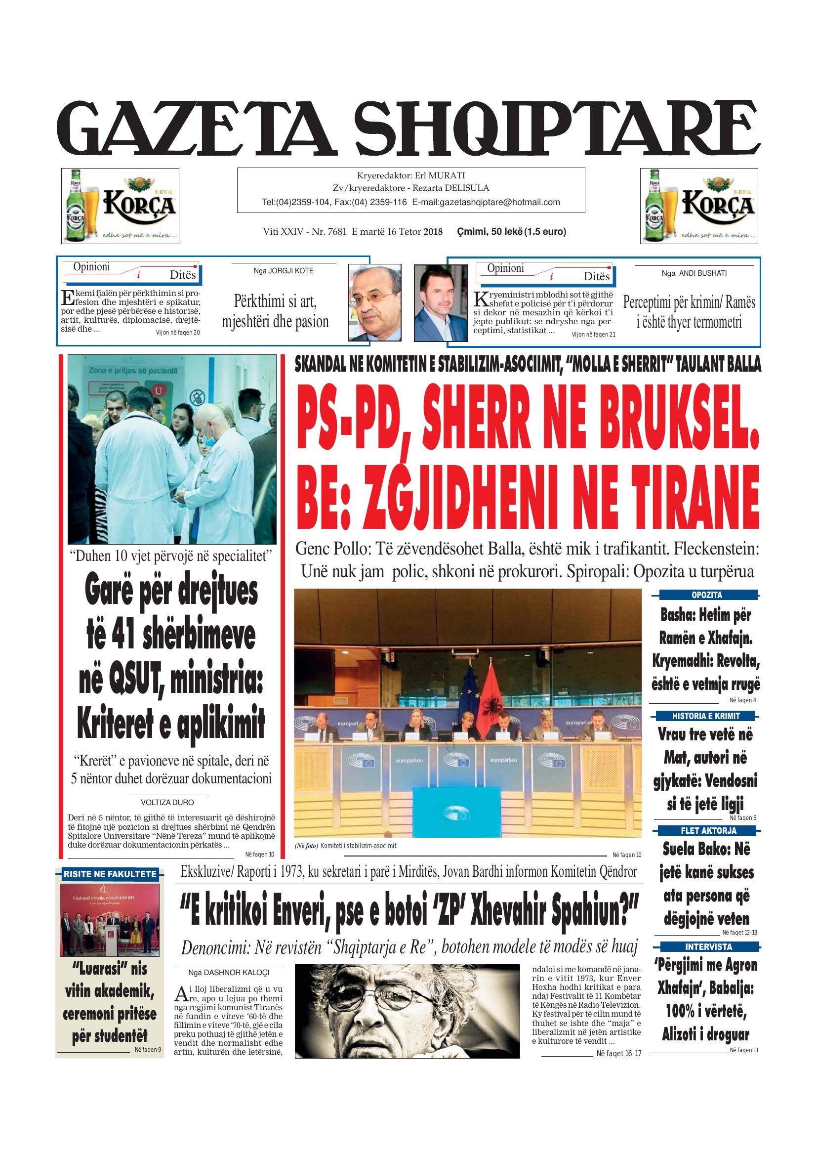 Gazeta Shqiptare 2018-10-16