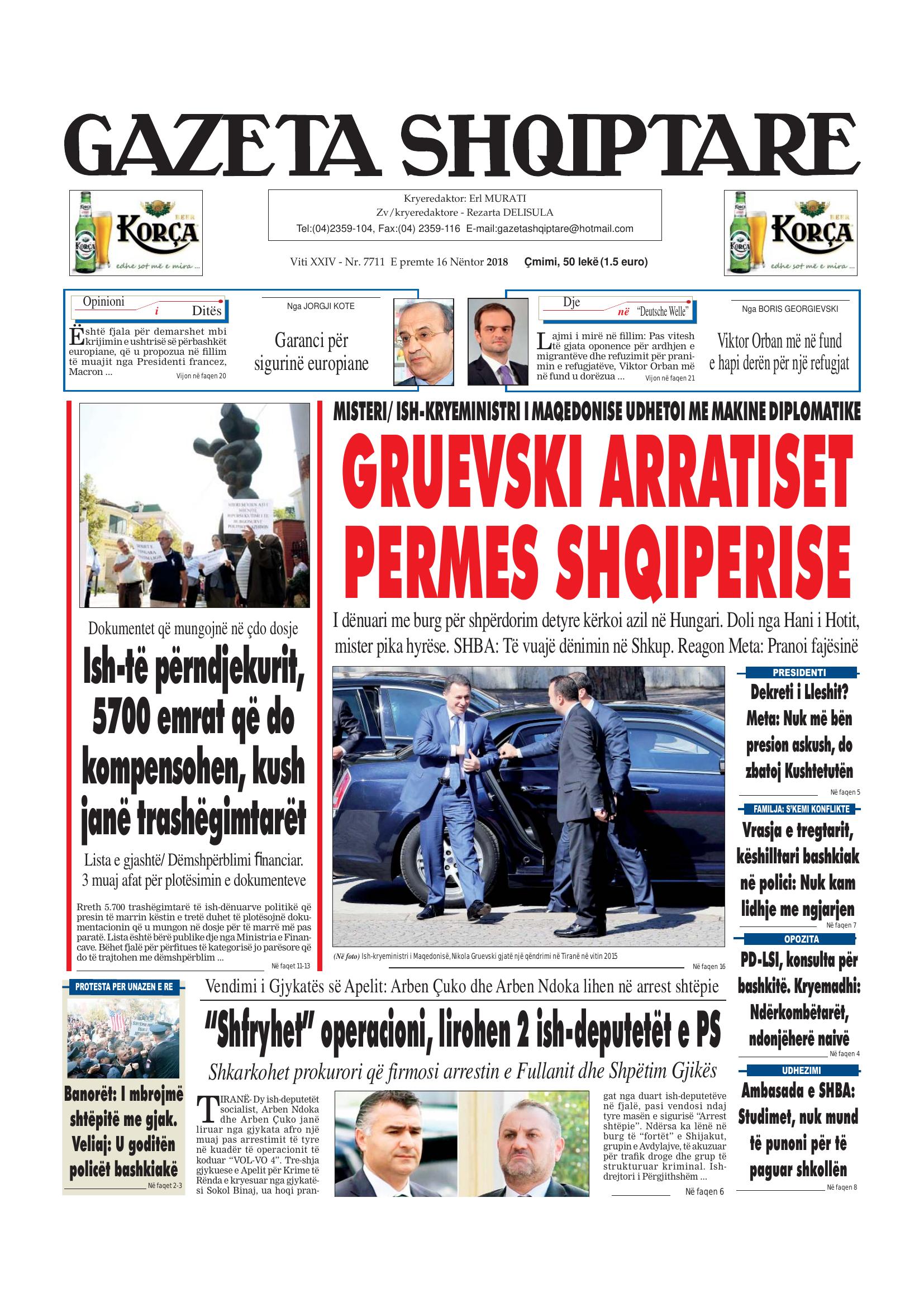 Gazeta Shqiptare 2018-11-16