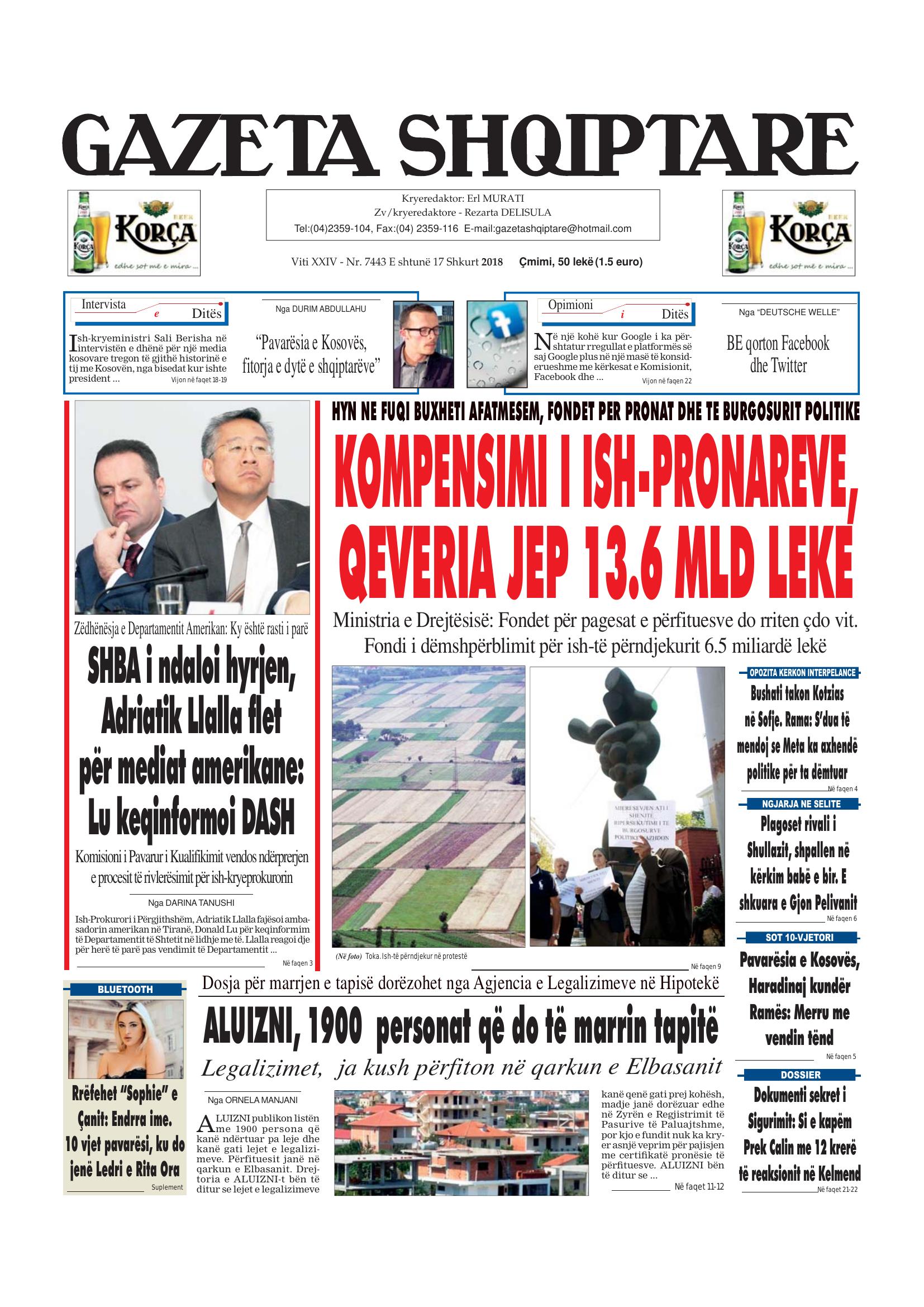 Gazeta Shqiptare 2018-02-17