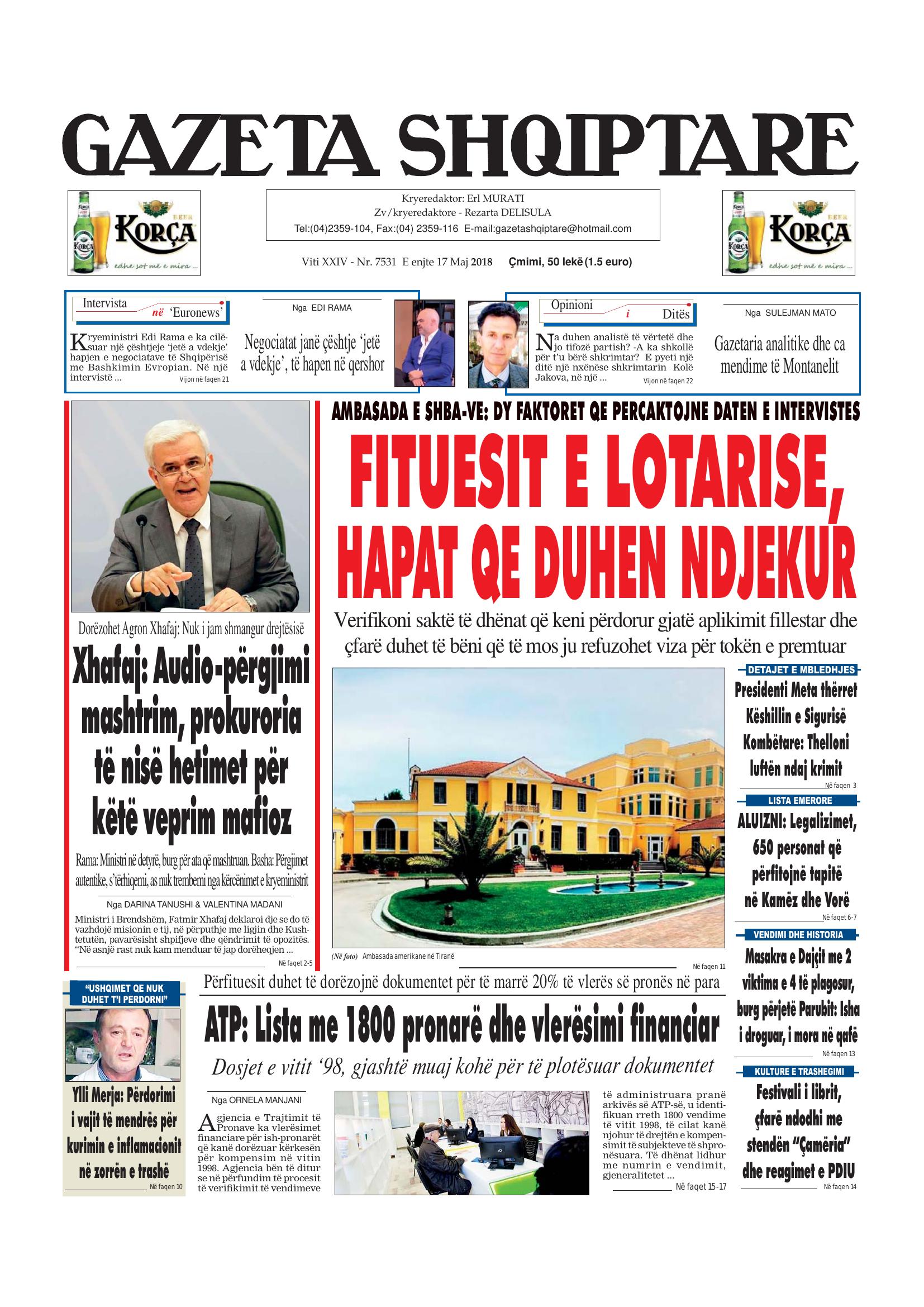 Gazeta Shqiptare 2018-05-17