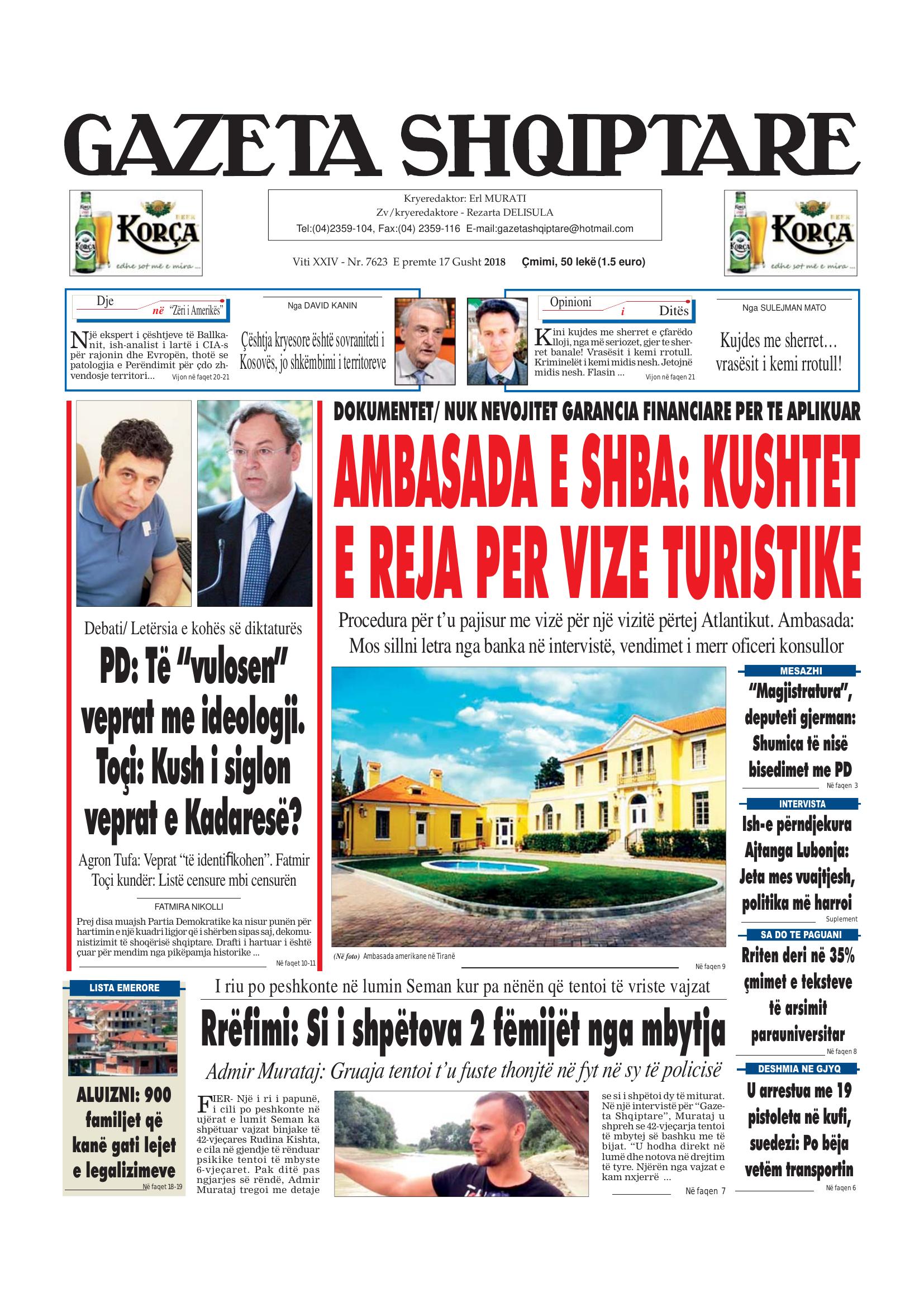 Gazeta Shqiptare 2018-08-17