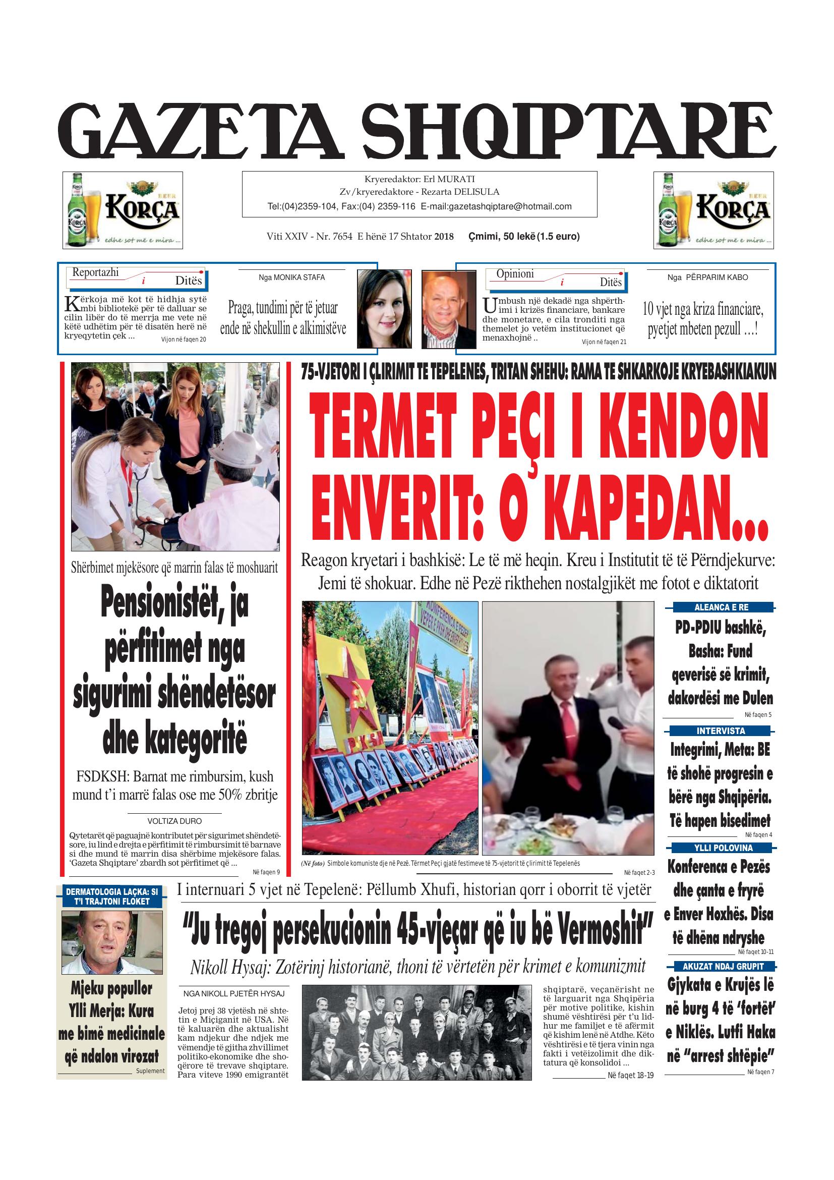 Gazeta Shqiptare 2018-09-17
