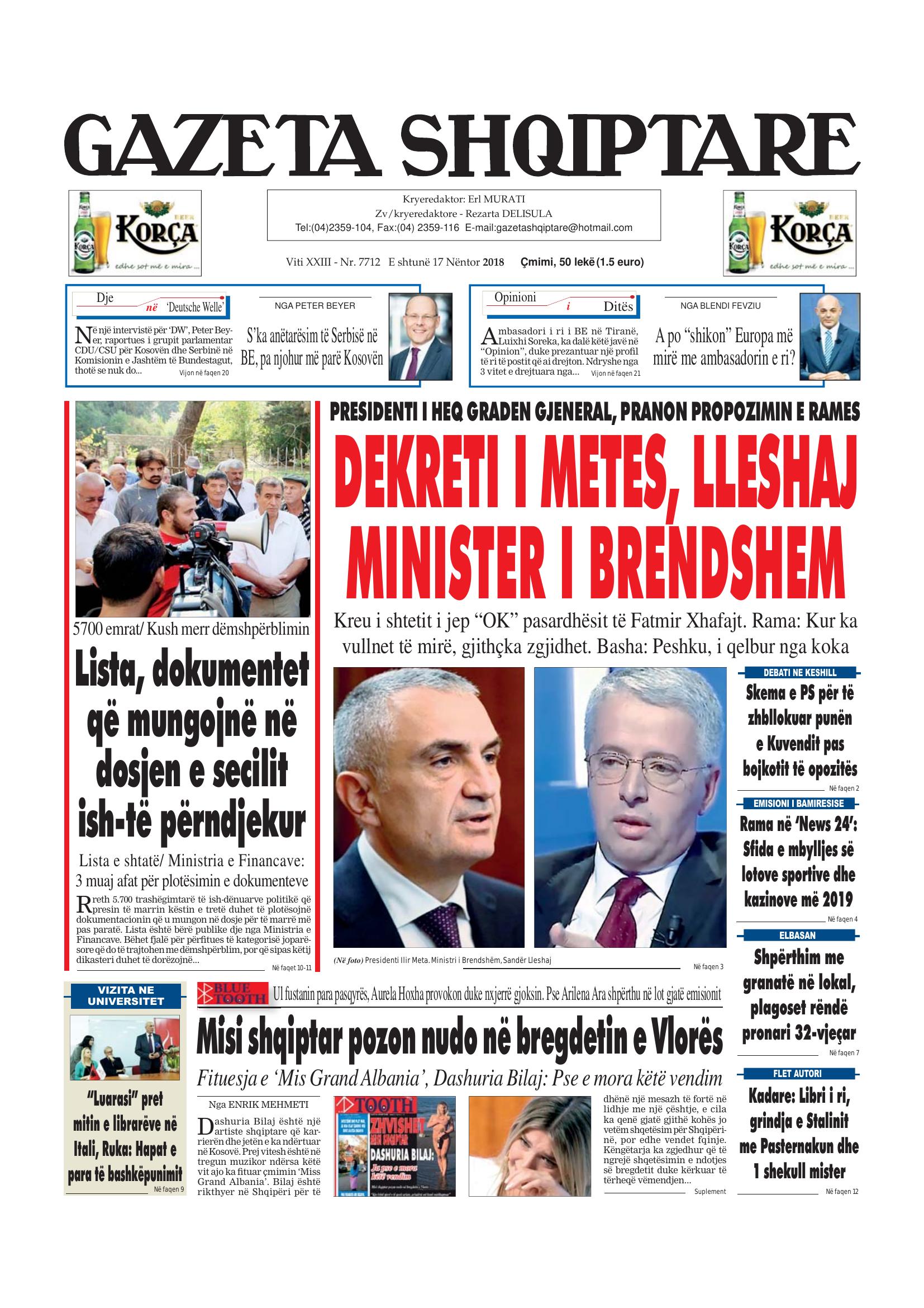 Gazeta Shqiptare 2018-11-17