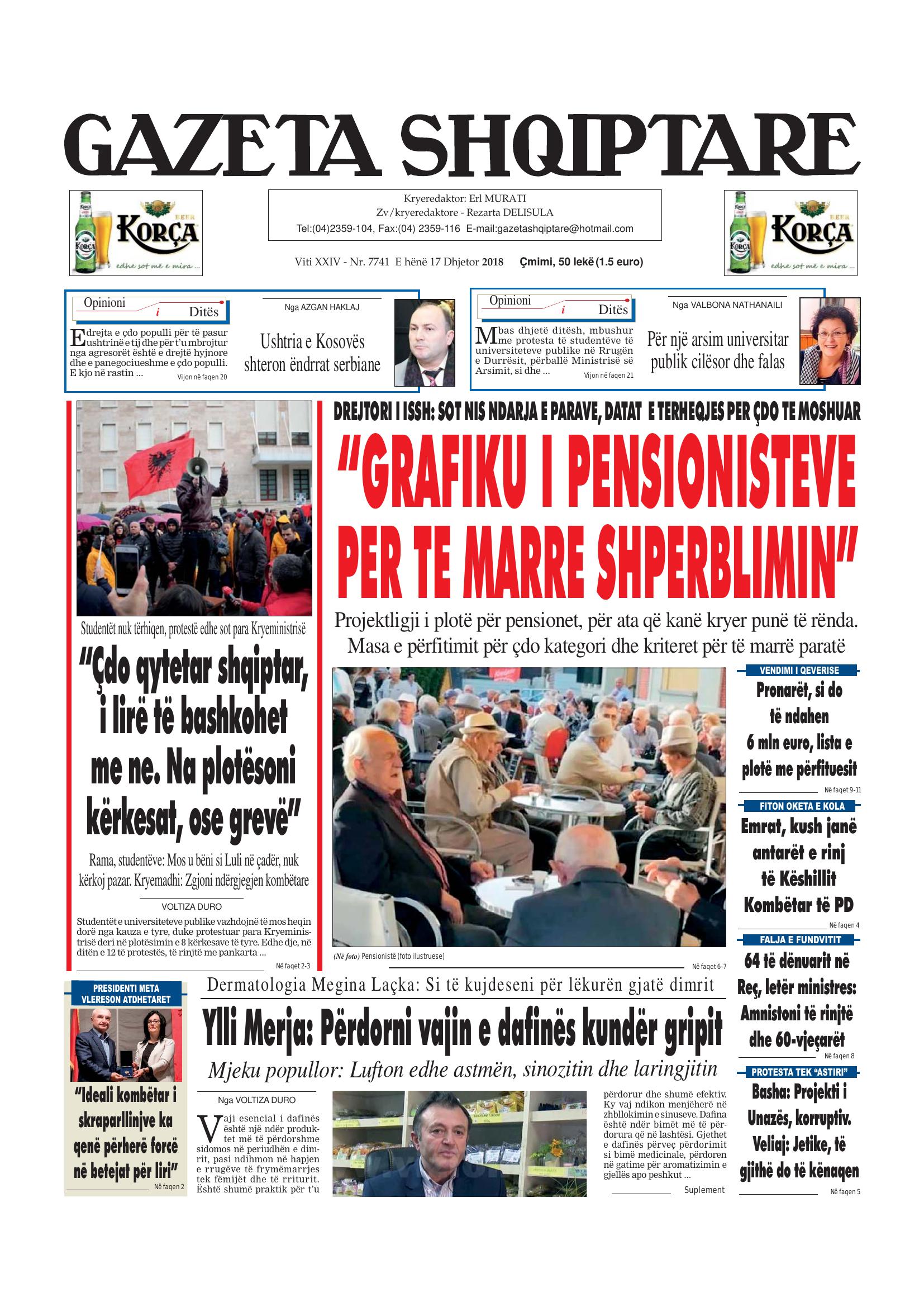 Gazeta Shqiptare 2018-12-17