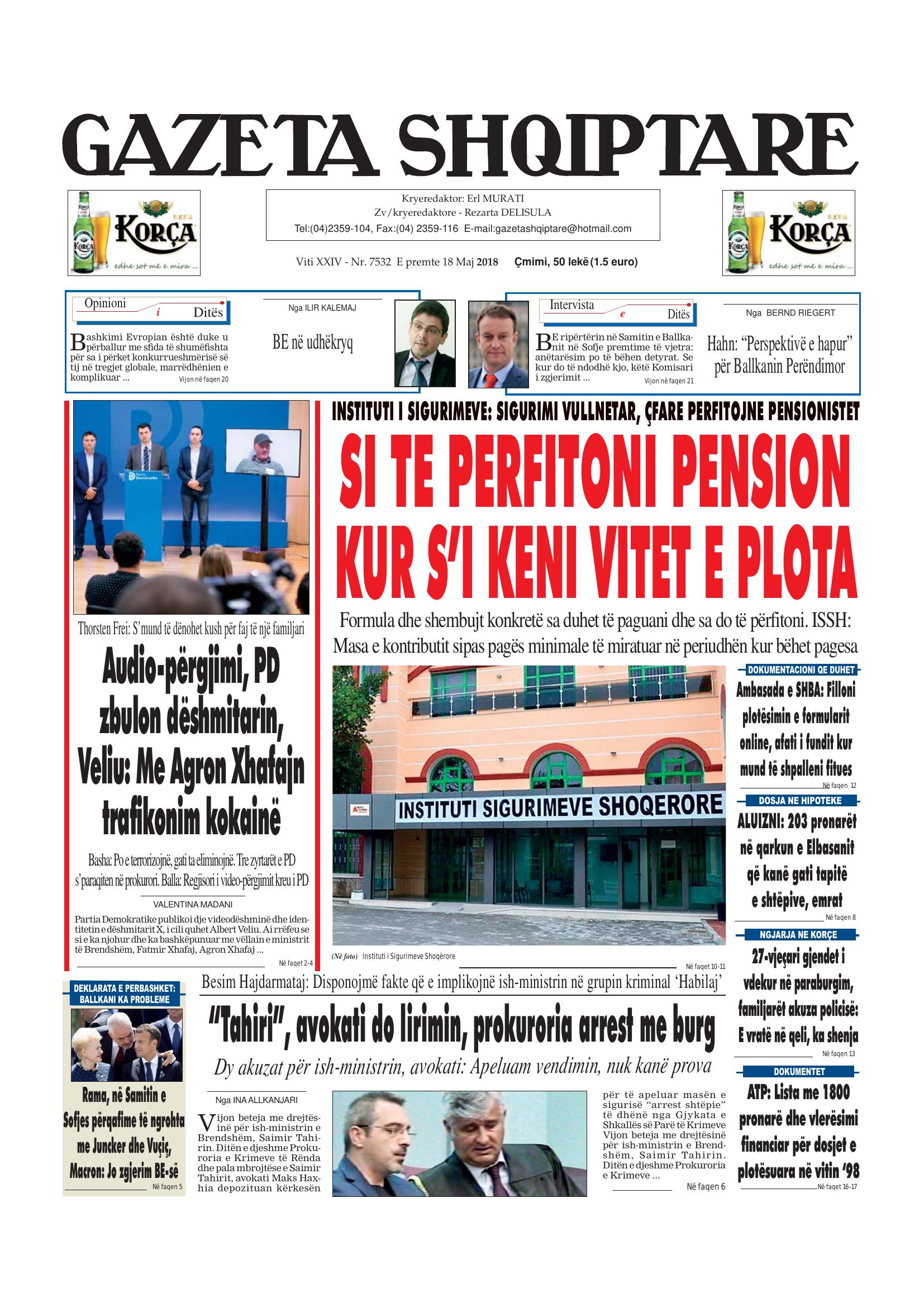 Gazeta Shqiptare 2018-05-18