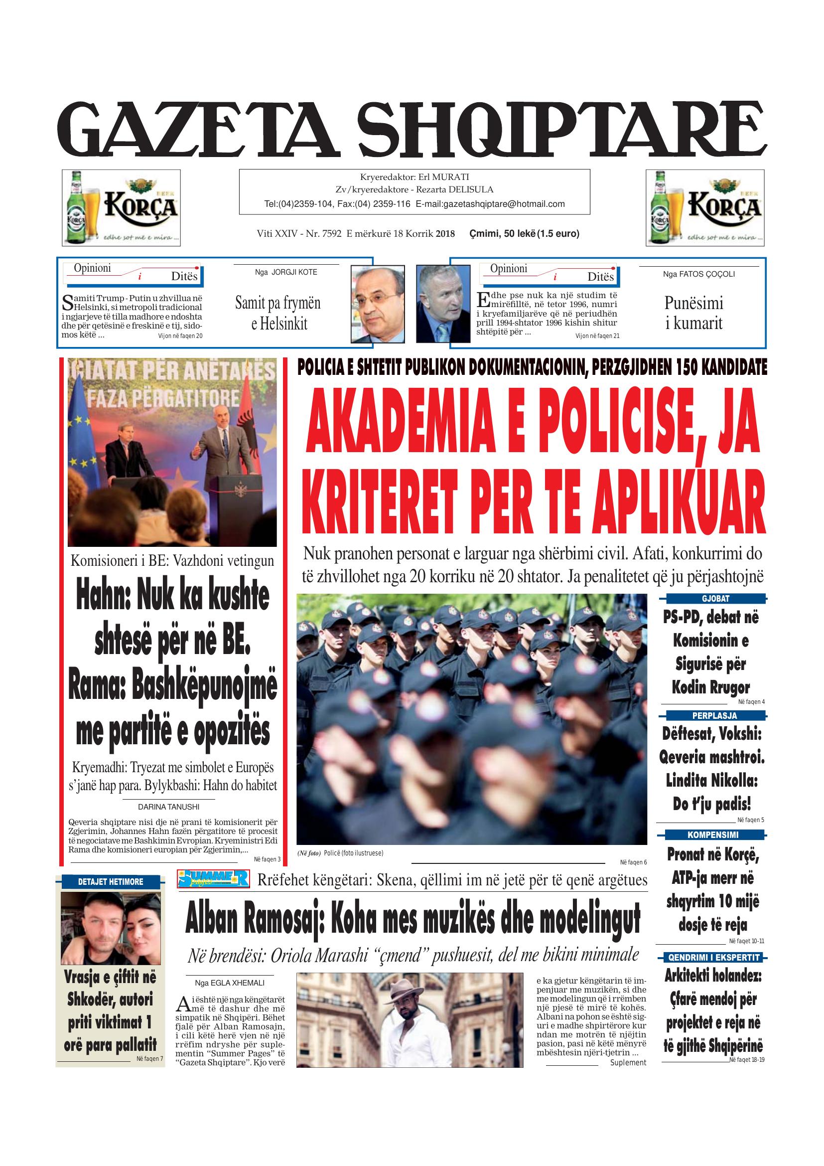 Gazeta Shqiptare 2018-07-18