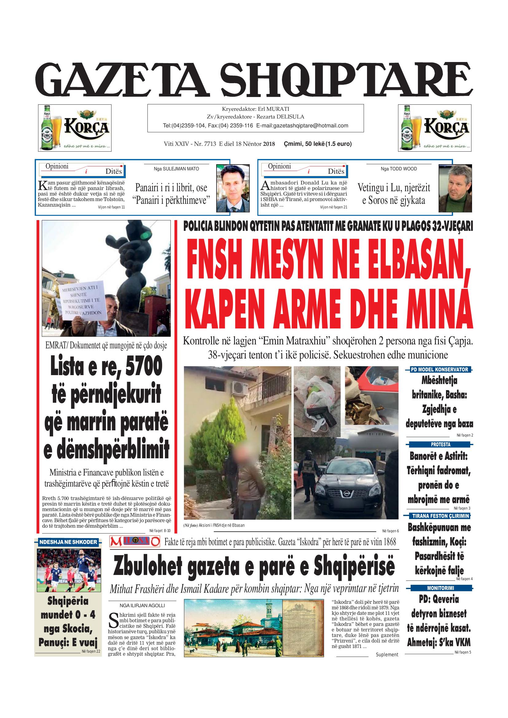 Gazeta Shqiptare 2018-11-18