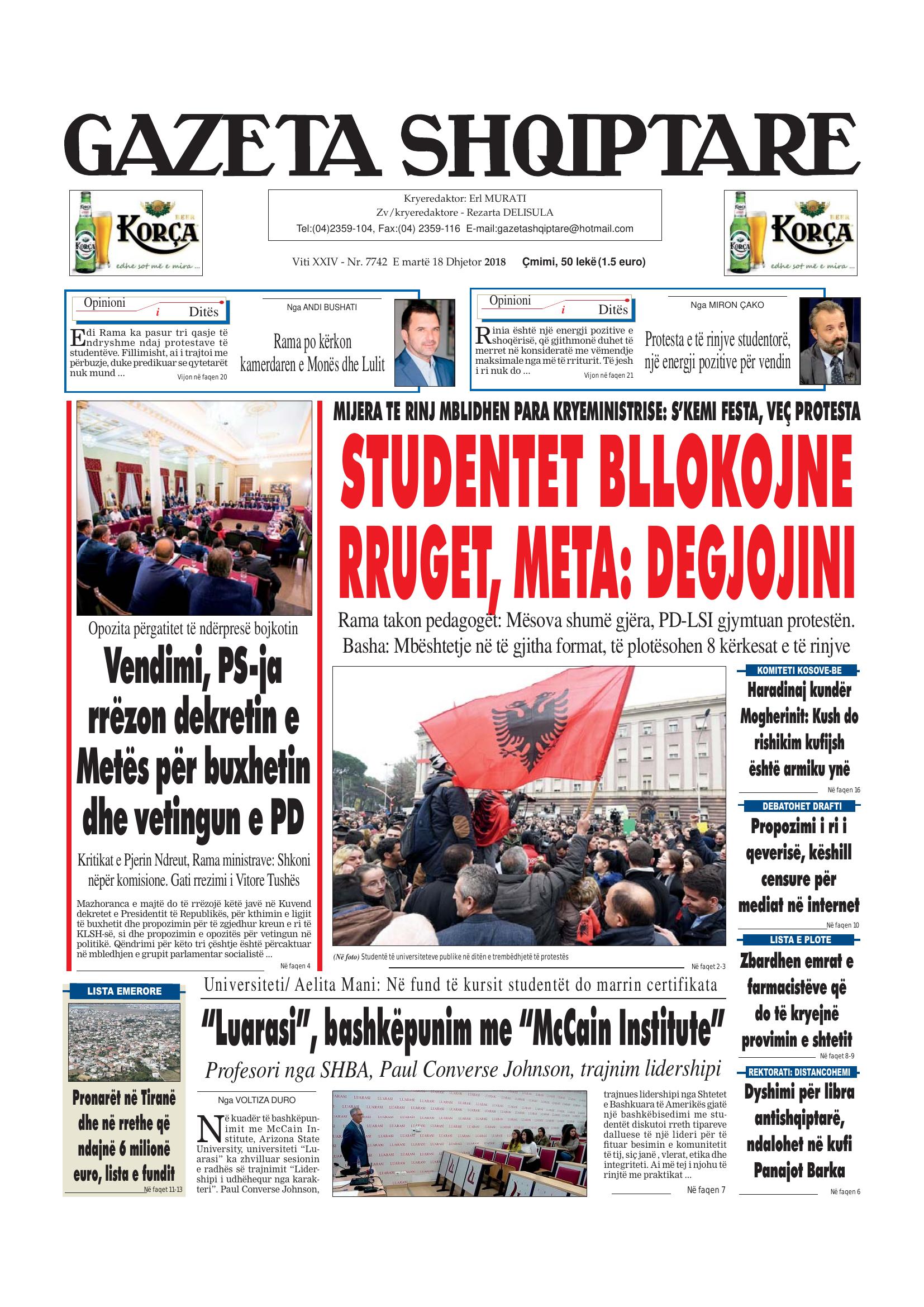 Gazeta Shqiptare 2018-12-18
