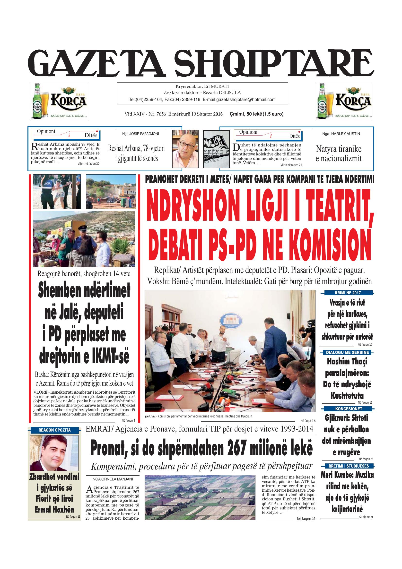 Gazeta Shqiptare 2018-09-19