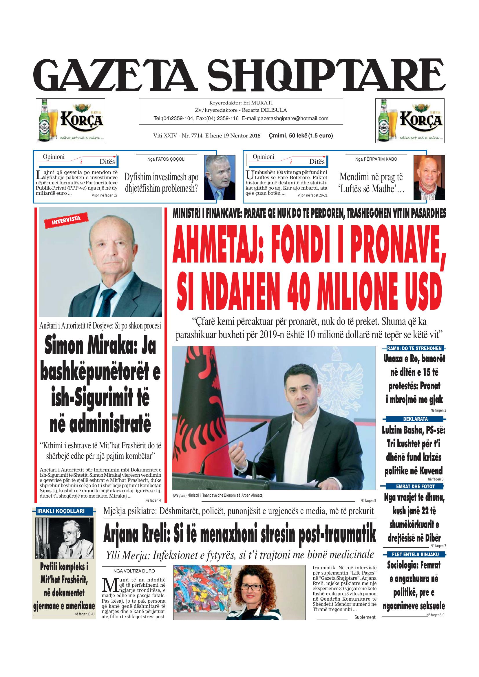 Gazeta Shqiptare 2018-11-19