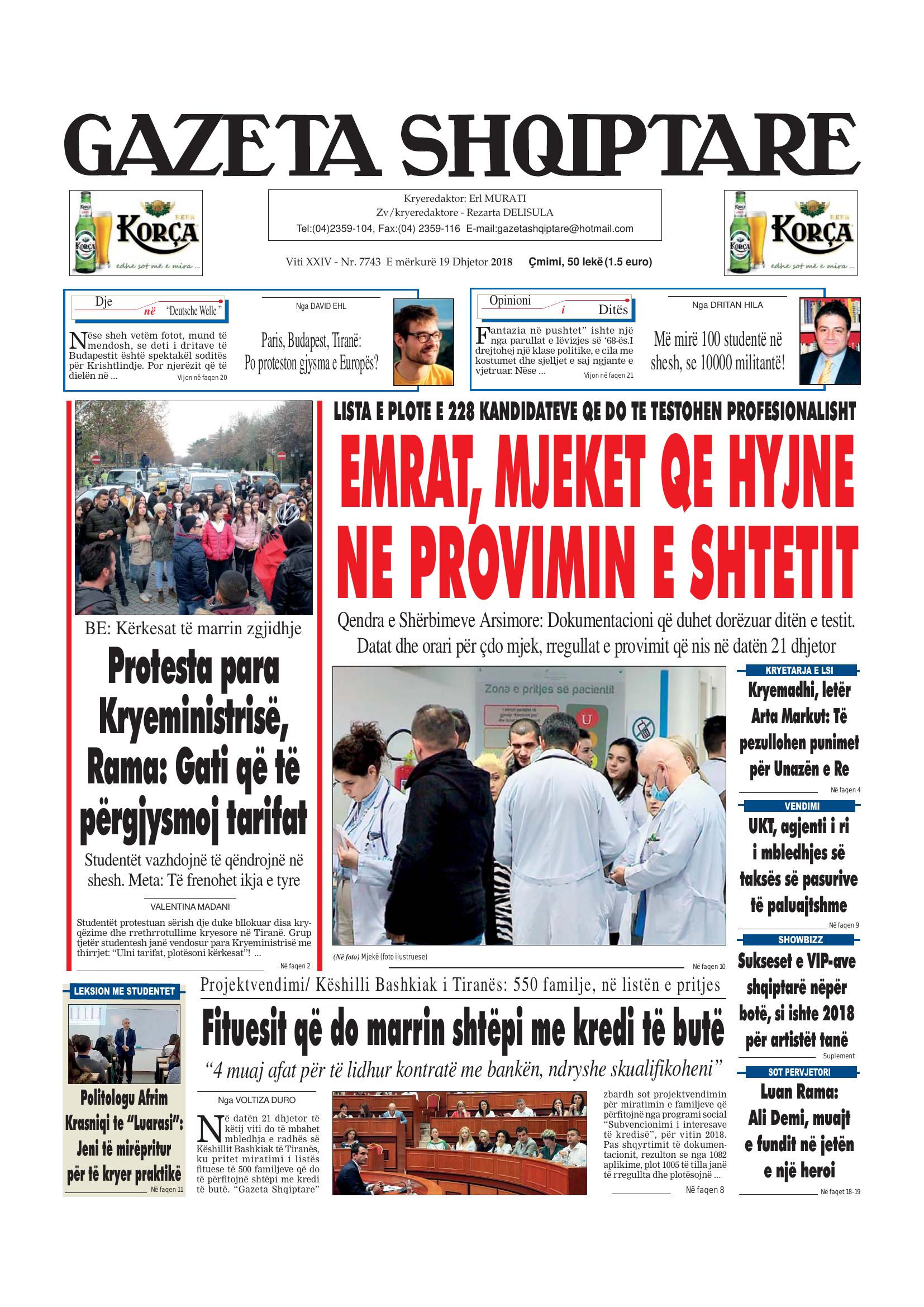 Gazeta Shqiptare 2018-12-19