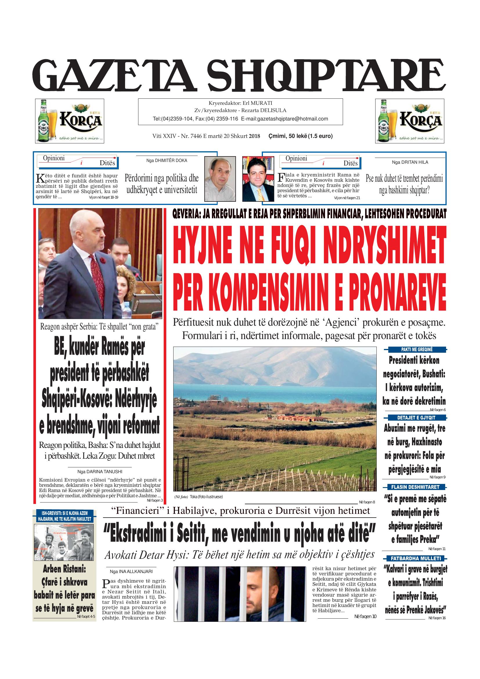 Gazeta Shqiptare 2018-02-20