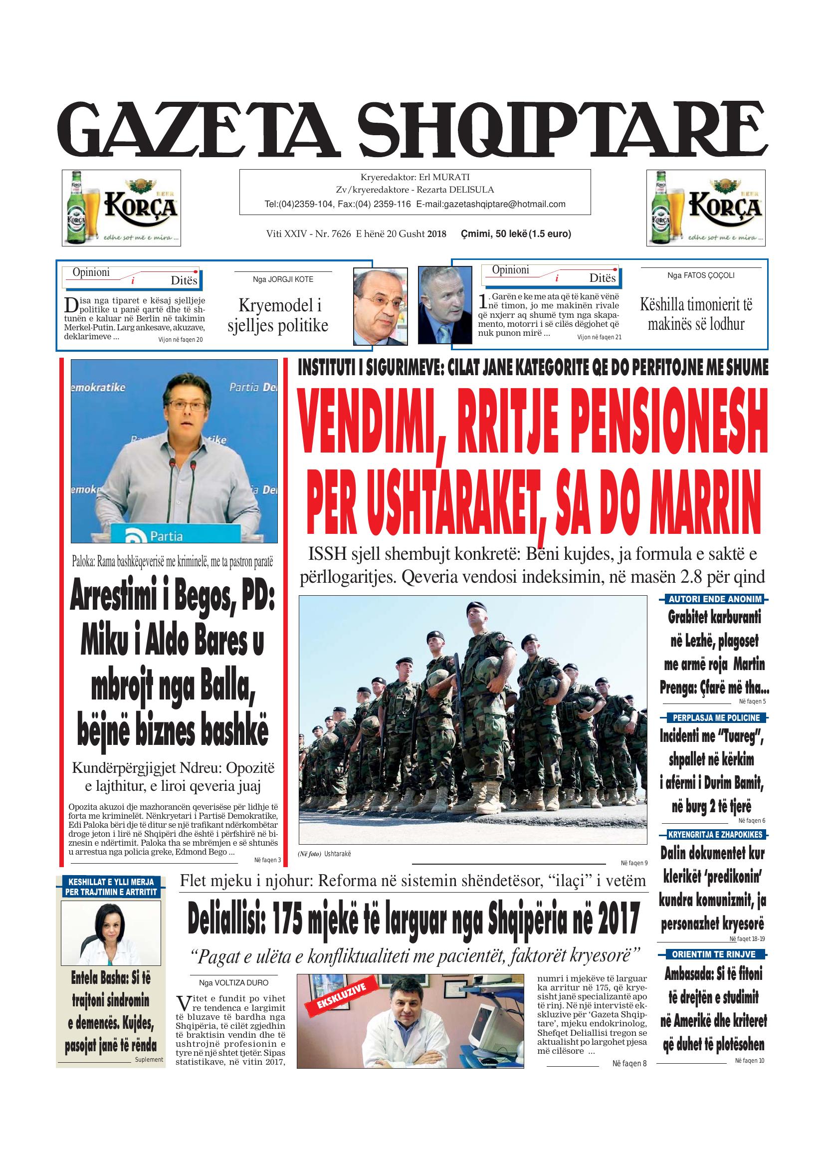 Gazeta Shqiptare 2018-08-20