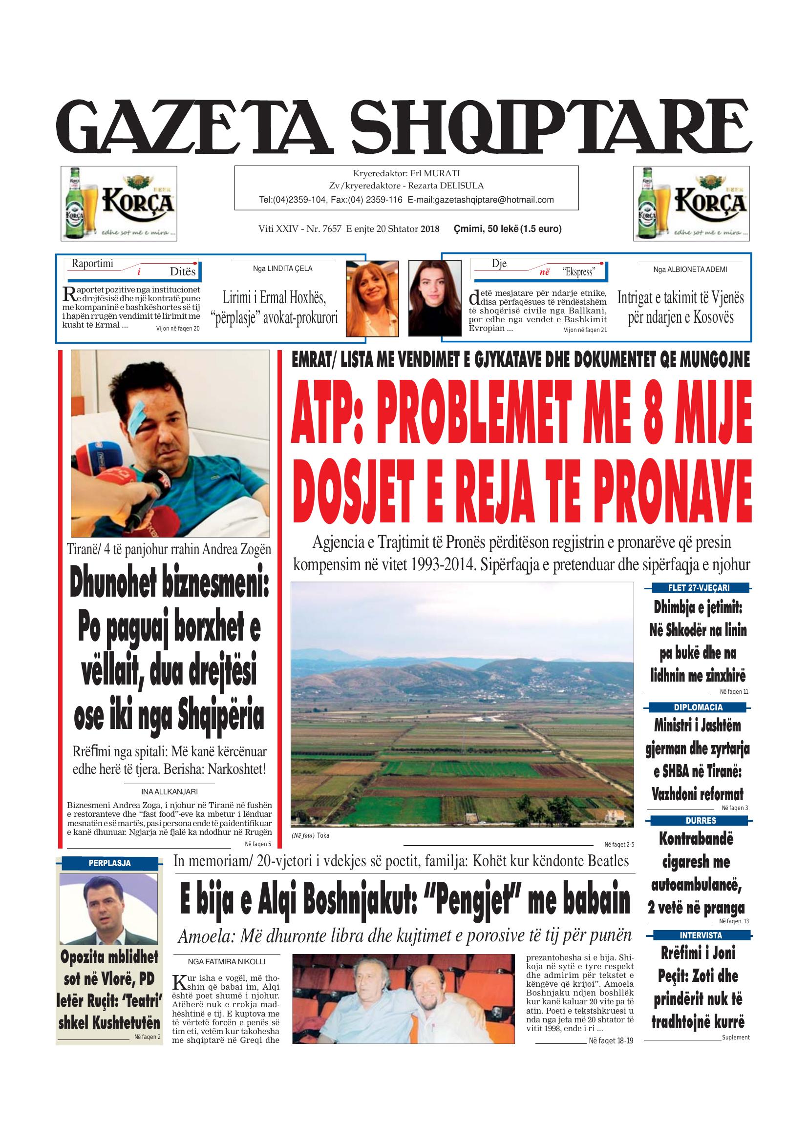 Gazeta Shqiptare 2018-09-20