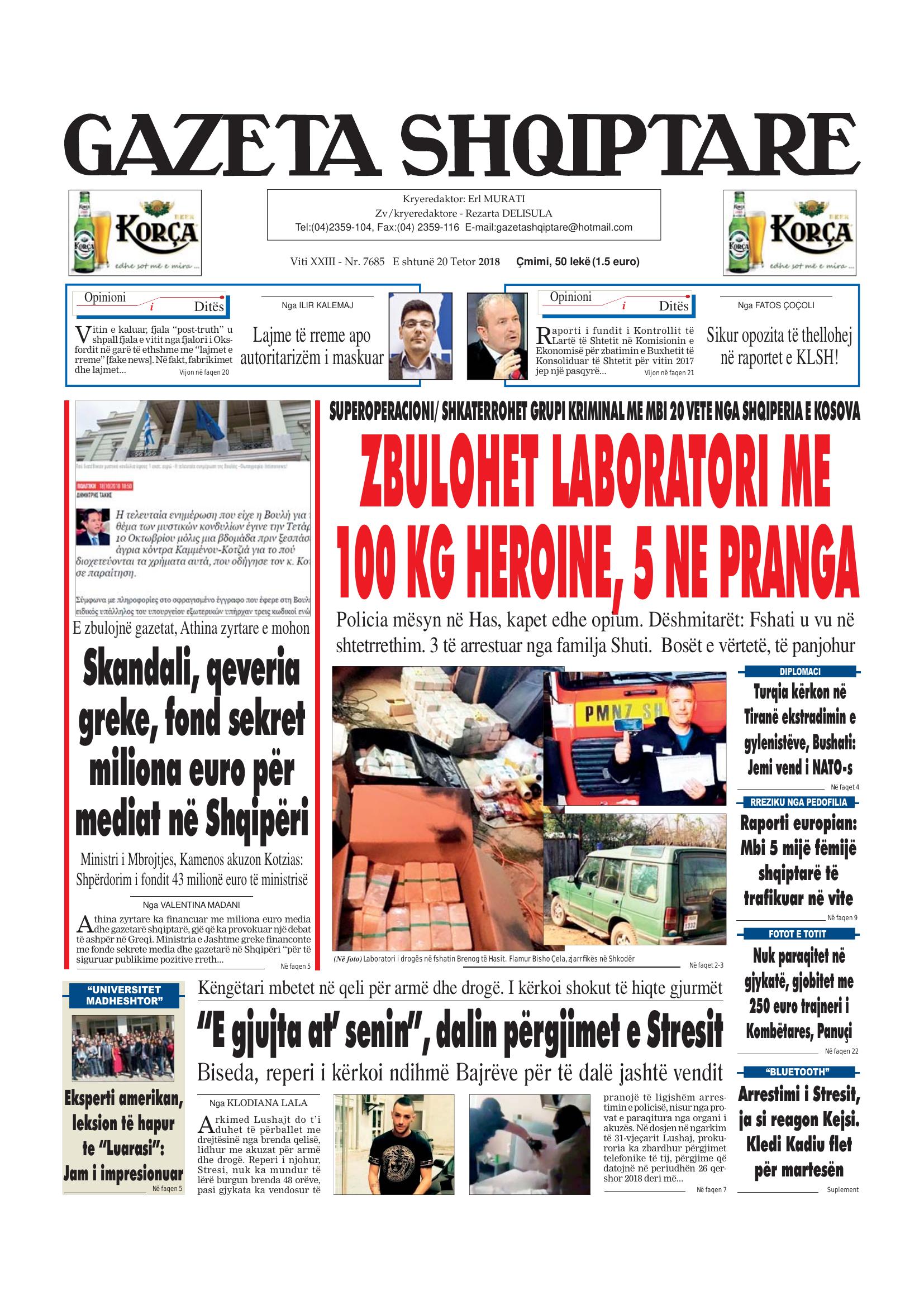 Gazeta Shqiptare 2018-10-20
