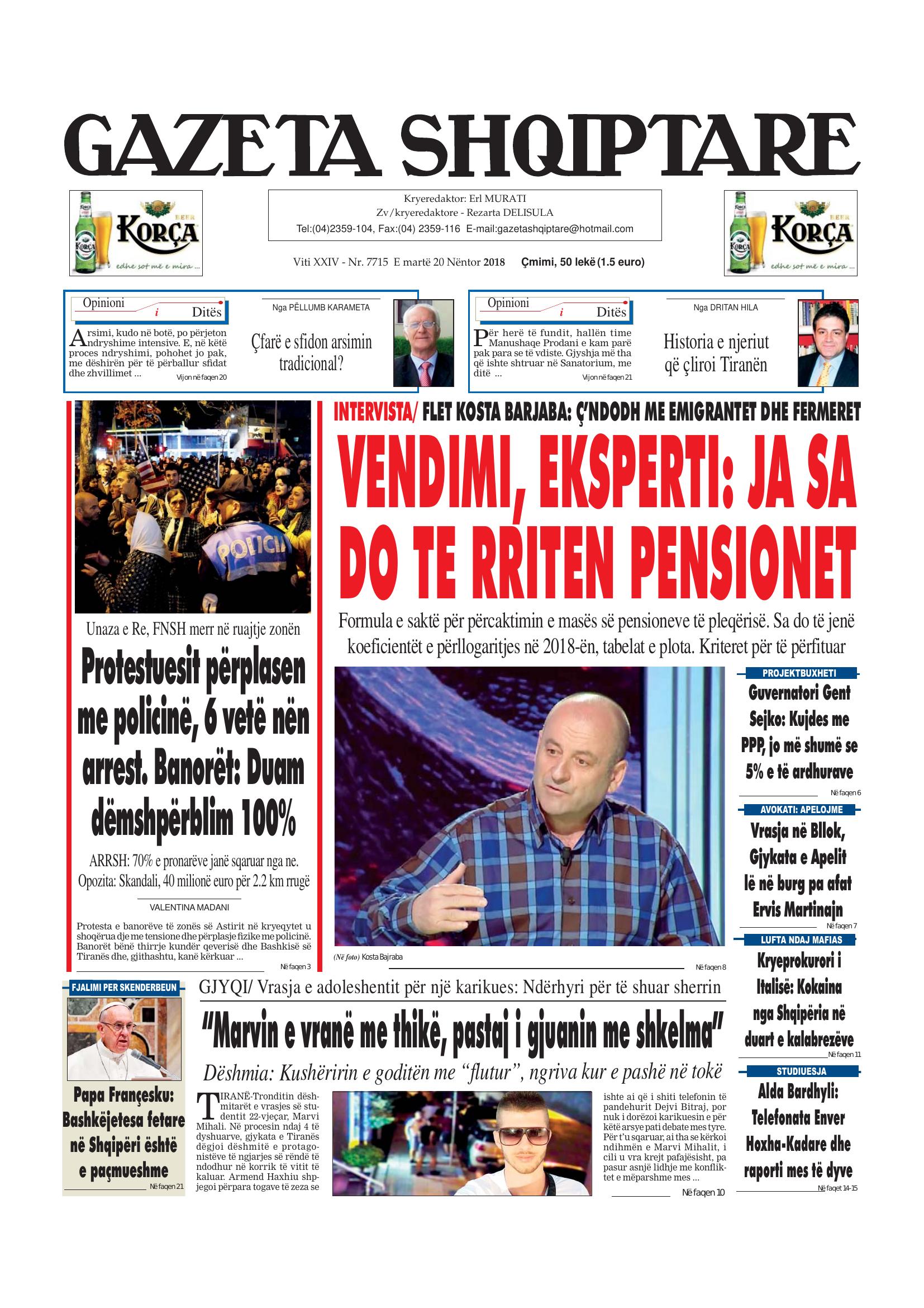 Gazeta Shqiptare 2018-11-20