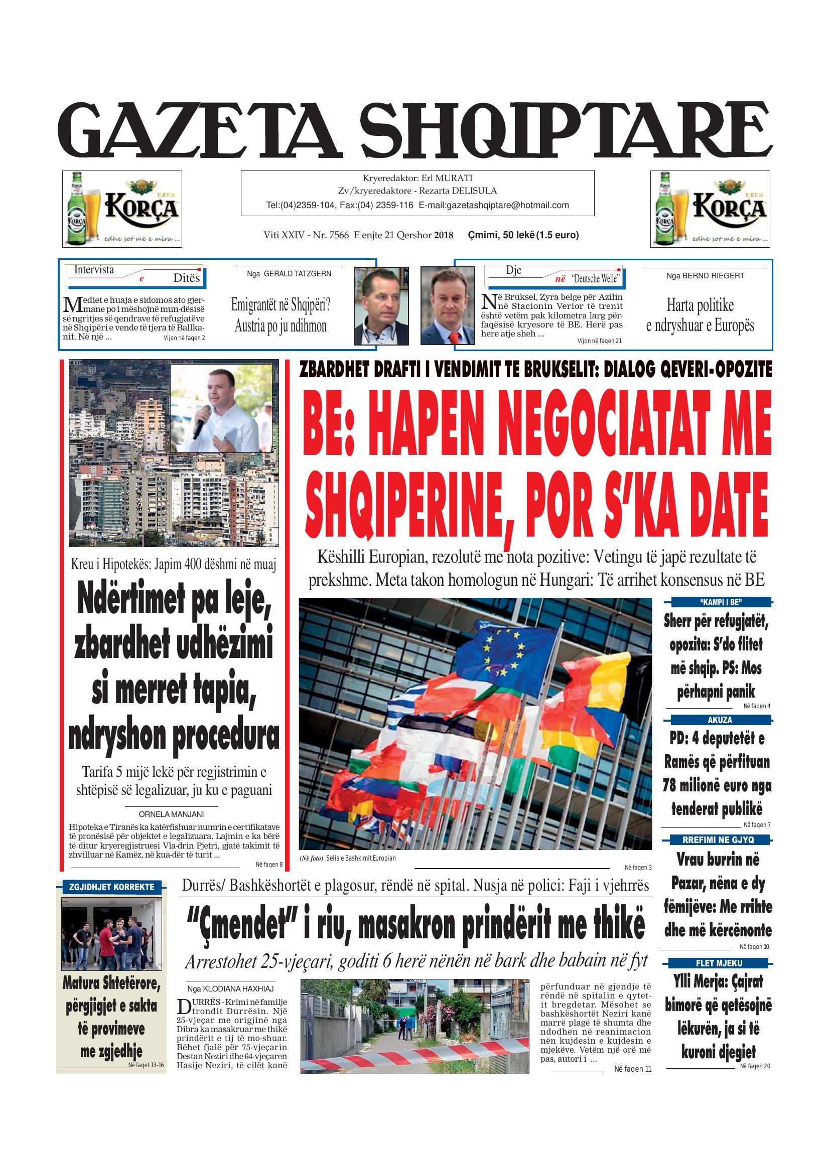Gazeta Shqiptare 2018-06-21