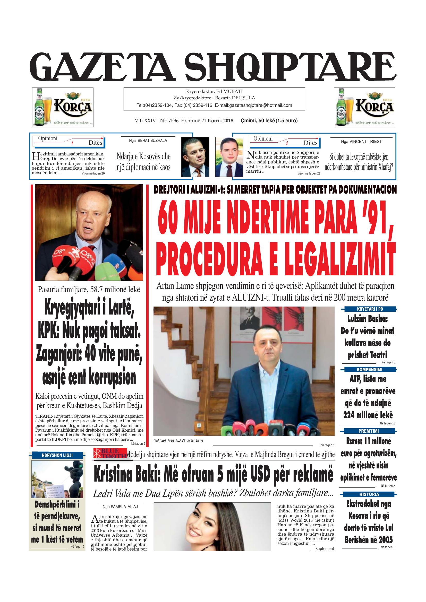 Gazeta Shqiptare 2018-07-21