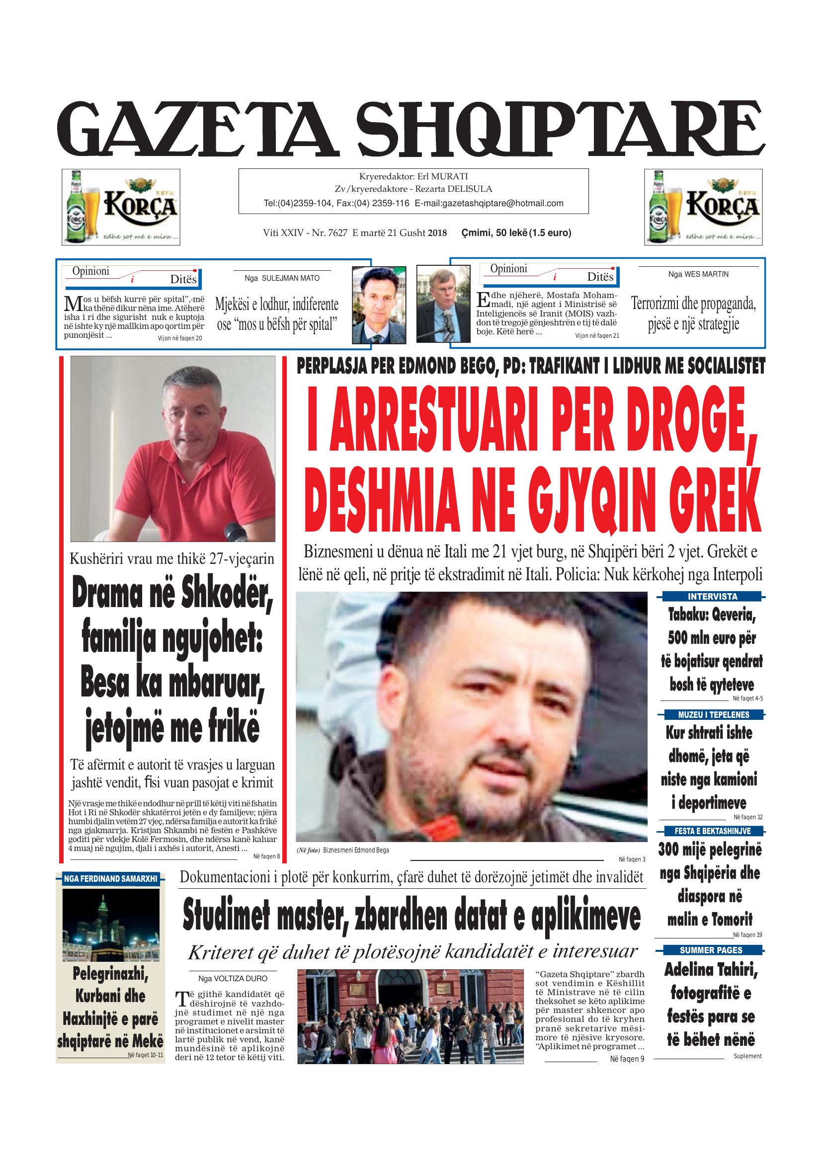 Gazeta Shqiptare 2018-08-21