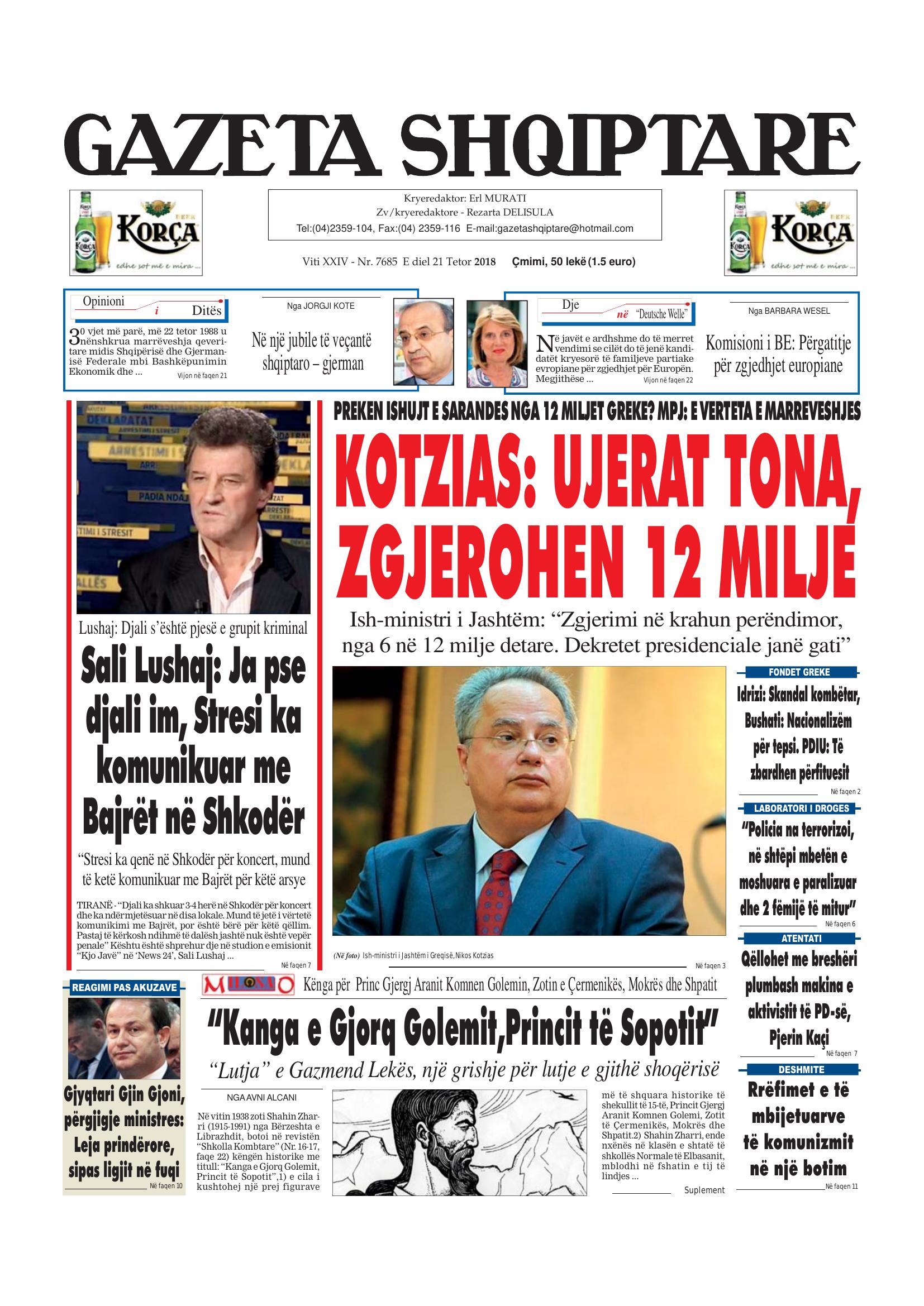 Gazeta Shqiptare 2018-10-21
