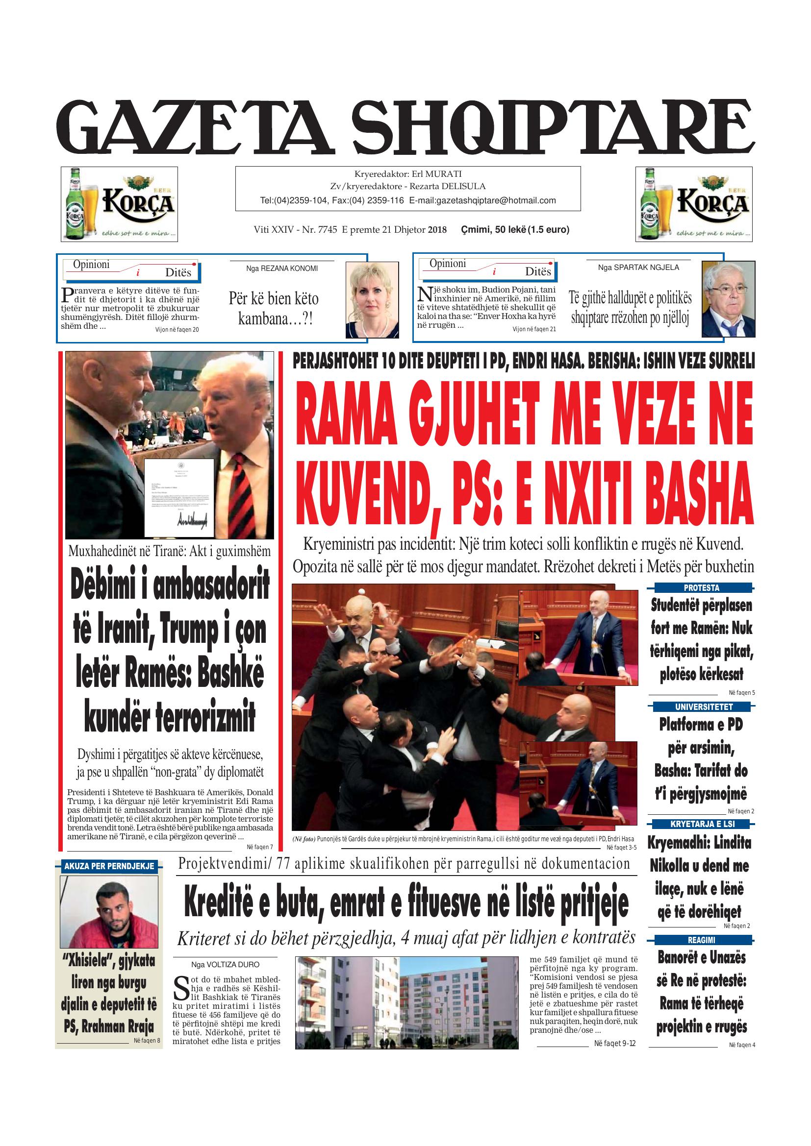 Gazeta Shqiptare 2018-12-21