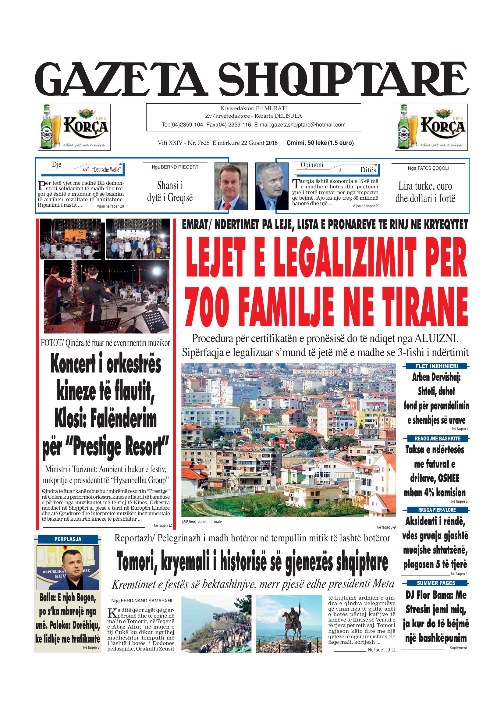 Gazeta Shqiptare 2018-08-22